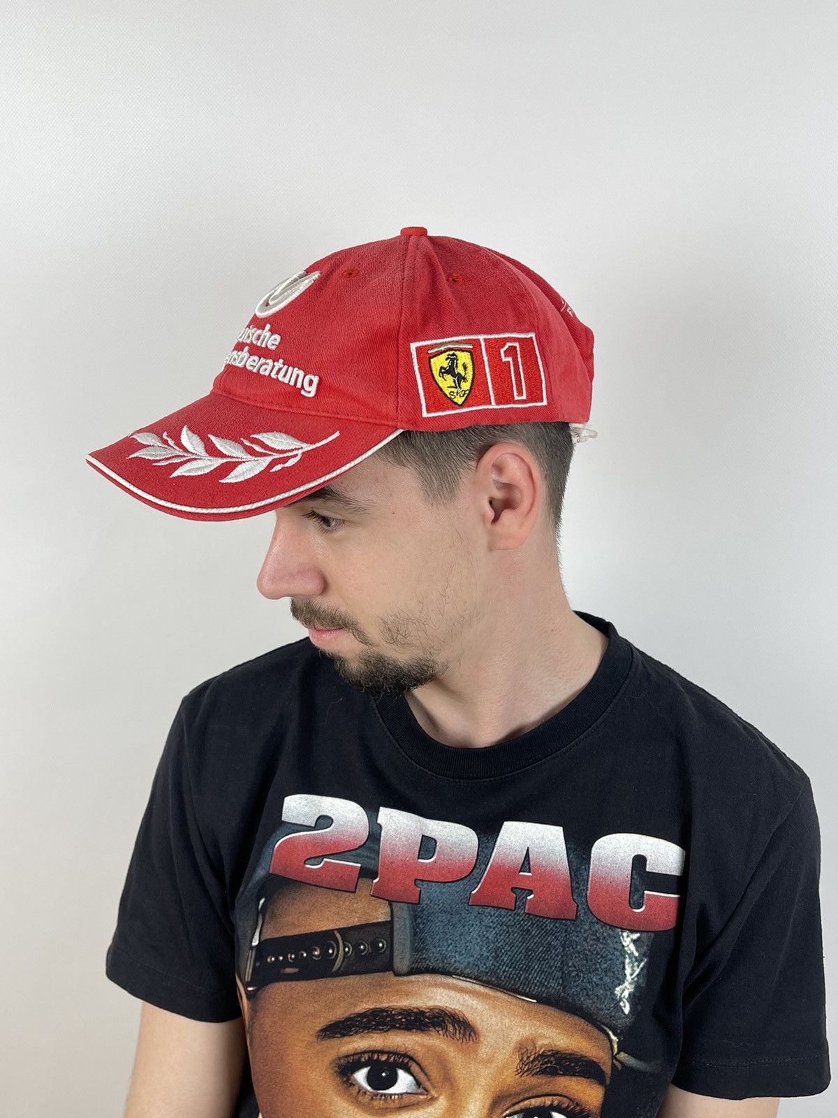 Ferrari 00s Vintage Ferrari F1 Michael Schumacher World Champion Cap Size ONE SIZE - 5 Thumbnail
