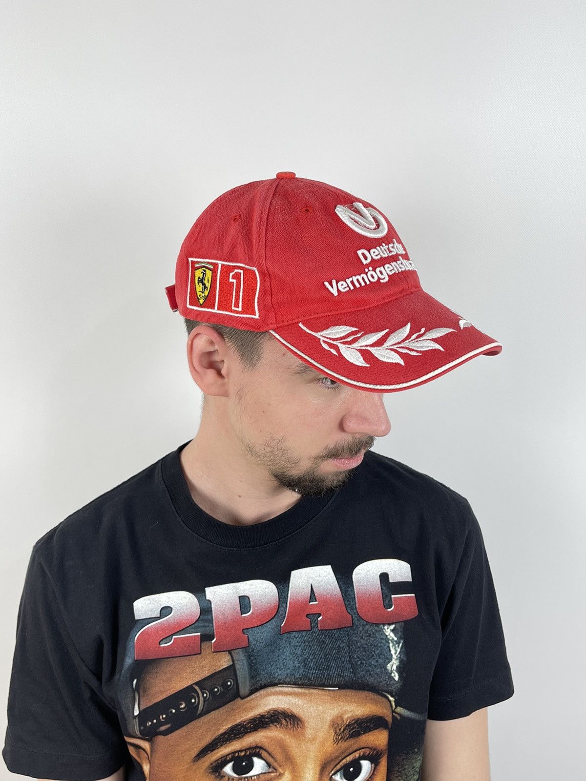 Ferrari 00s Vintage Ferrari F1 Michael Schumacher World Champion Cap Size ONE SIZE - 2 Thumbnail