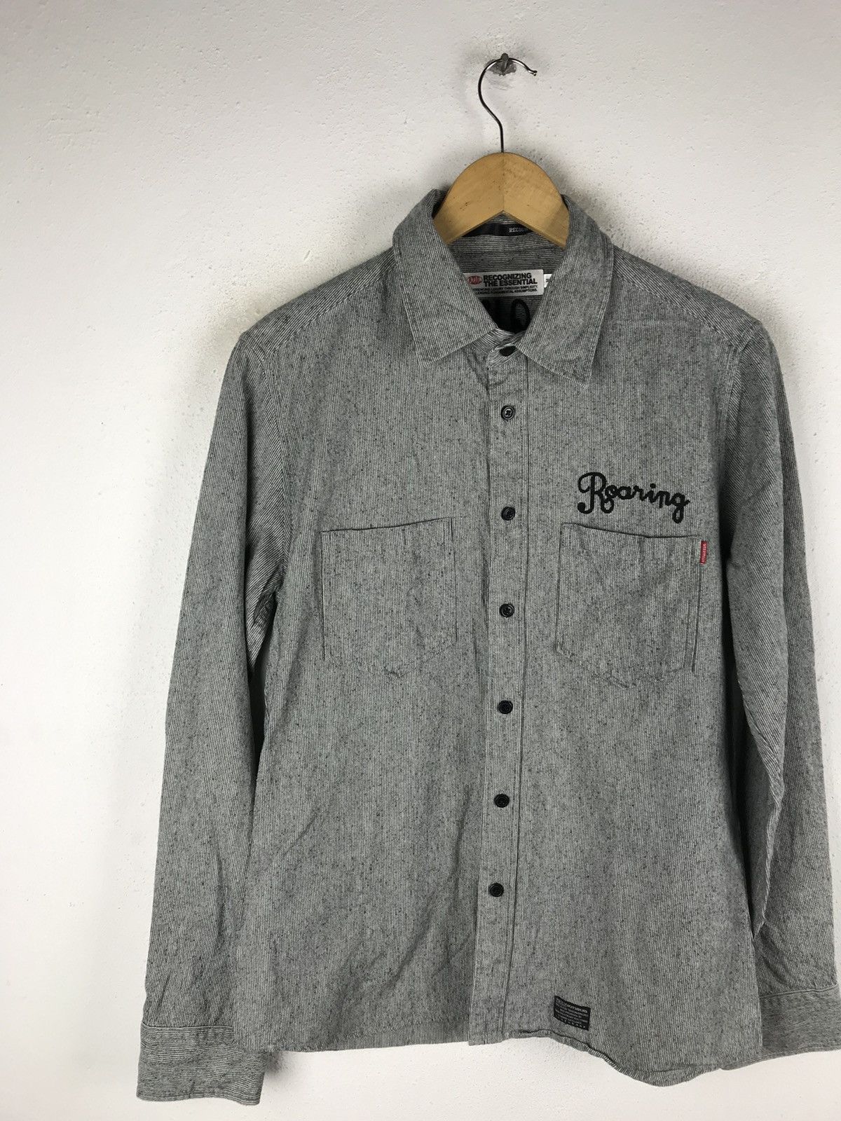 Japanese Brand Azul by Moussy Roaring Workwear Chambray Shirt Gray Size US M / EU 48-50 / 2 - 7 Thumbnail