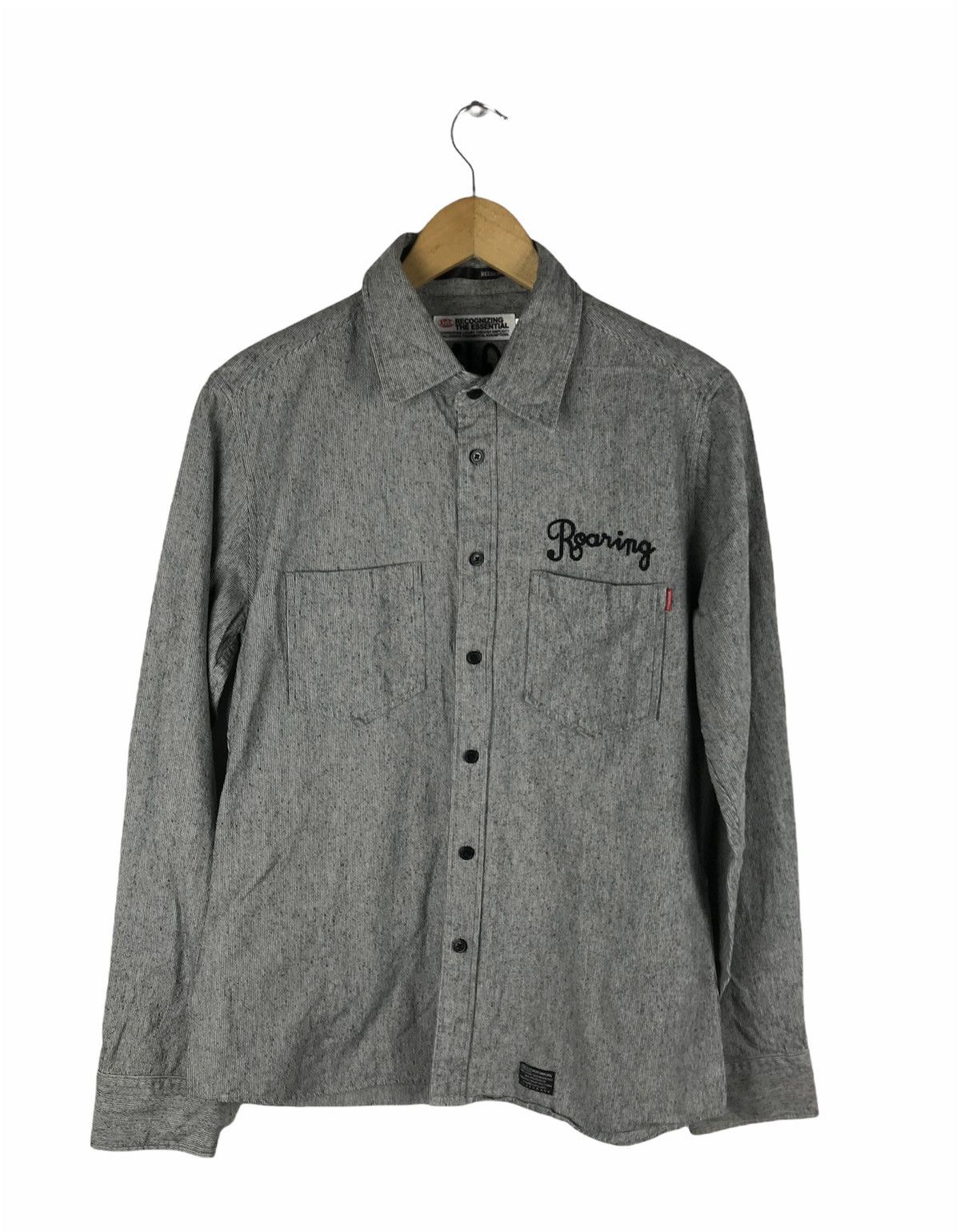 Japanese Brand Azul by Moussy Roaring Workwear Chambray Shirt Gray Size US M / EU 48-50 / 2 - 2 Thumbnail