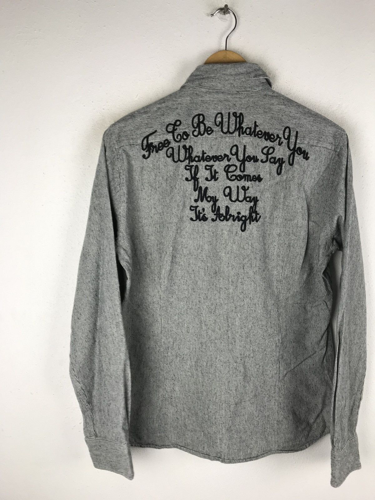 Japanese Brand Azul by Moussy Roaring Workwear Chambray Shirt Gray Size US M / EU 48-50 / 2 - 4 Thumbnail