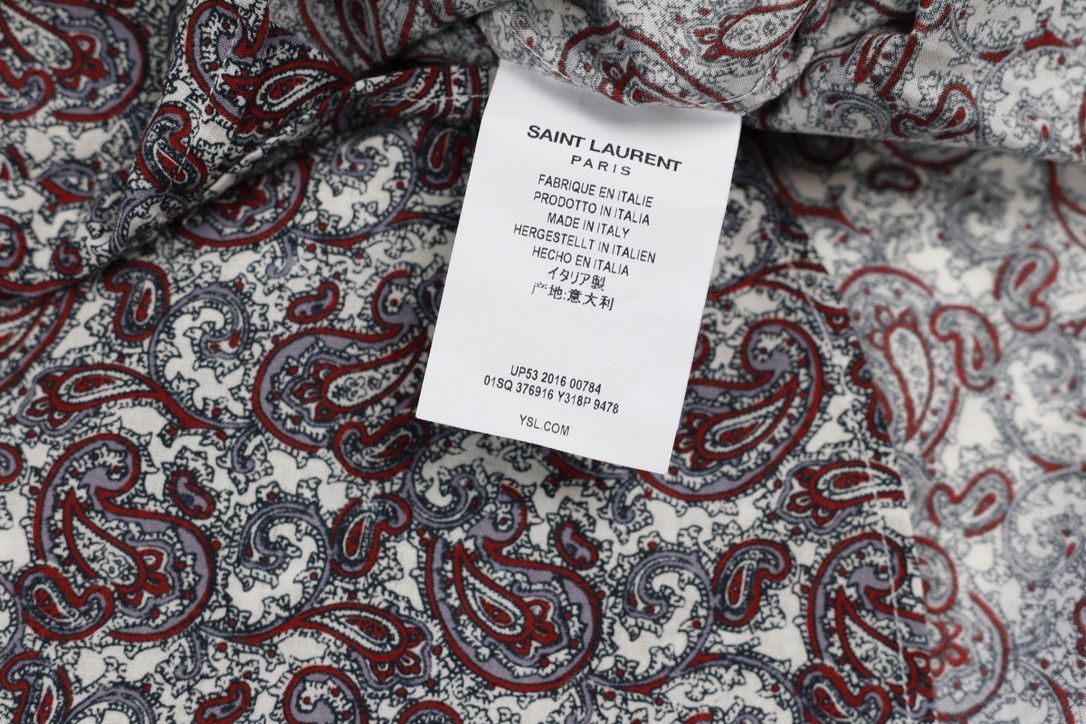 Hedi Slimane × Saint Laurent Paris SS17 Saint Laurent Paisley Shirt Size US M / EU 48-50 / 2 - 9 Thumbnail