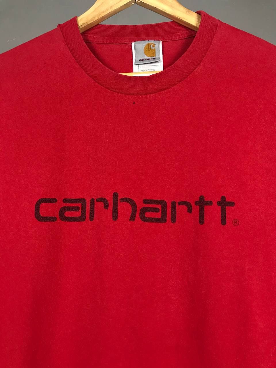 Carhartt × Vintage Carhartt vintage streetwear center logo red tee Size US M / EU 48-50 / 2 - 3 Thumbnail