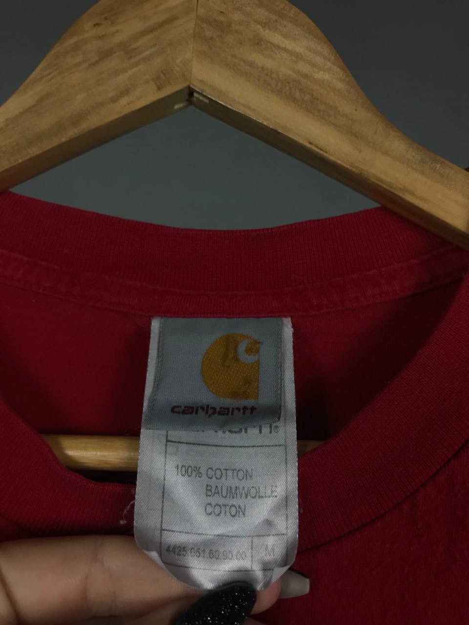 Carhartt × Vintage Carhartt vintage streetwear center logo red tee Size US M / EU 48-50 / 2 - 4 Thumbnail