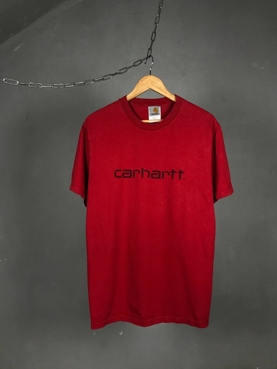 Carhartt × Vintage Carhartt vintage streetwear center logo red tee Size US M / EU 48-50 / 2 - 1 Thumbnail