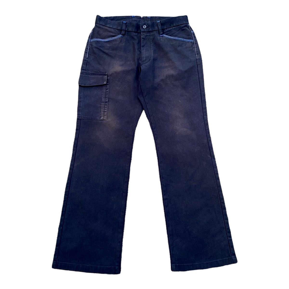 Adidas ADIDAS TREFOIL BLUE STRIPES THREE POCKET FLARED CARGO PANTS Size US 30 / EU 46 - 1 Thumbnail