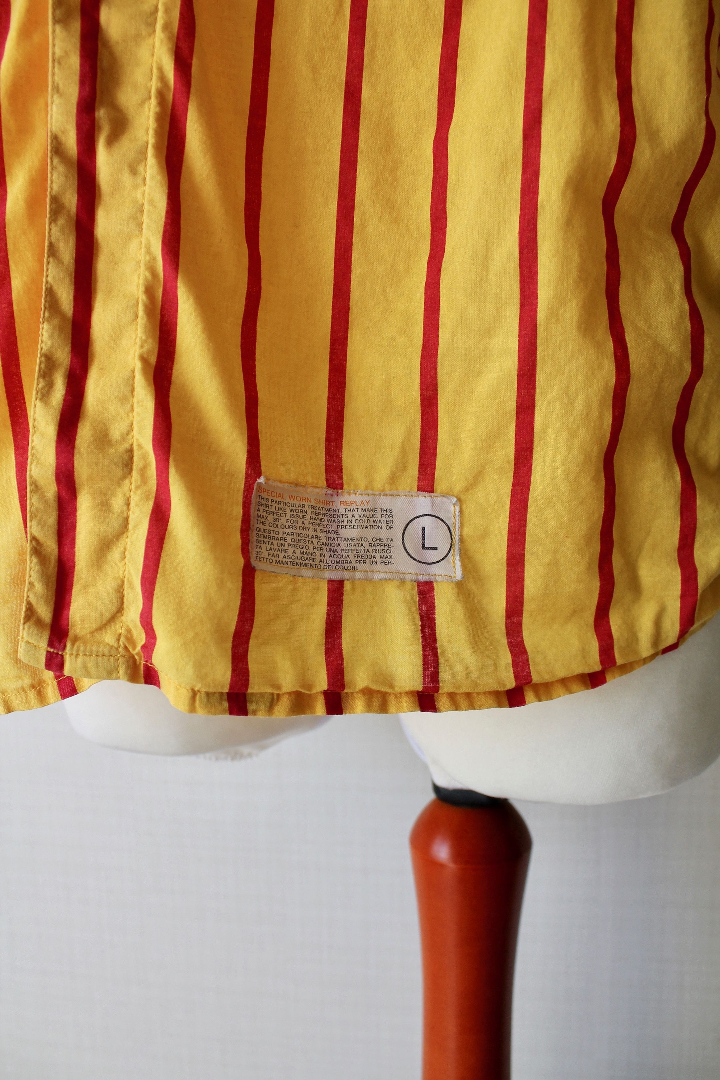 Replay VINTAGE REPLAY Striped Hawaiian Shirt Yellow Sz L Size US L / EU 52-54 / 3 - 4 Thumbnail