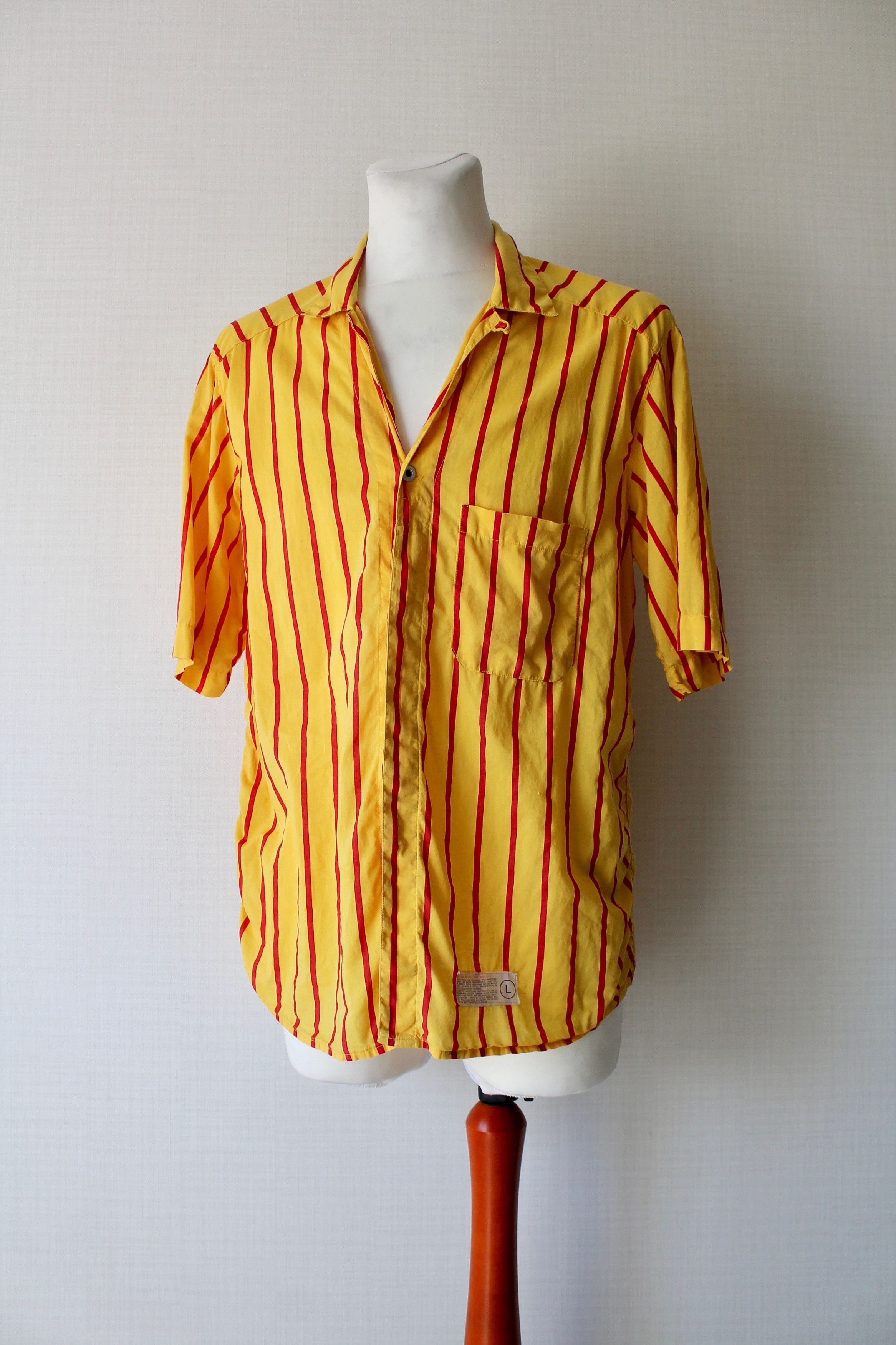 Replay VINTAGE REPLAY Striped Hawaiian Shirt Yellow Sz L Size US L / EU 52-54 / 3 - 1 Thumbnail
