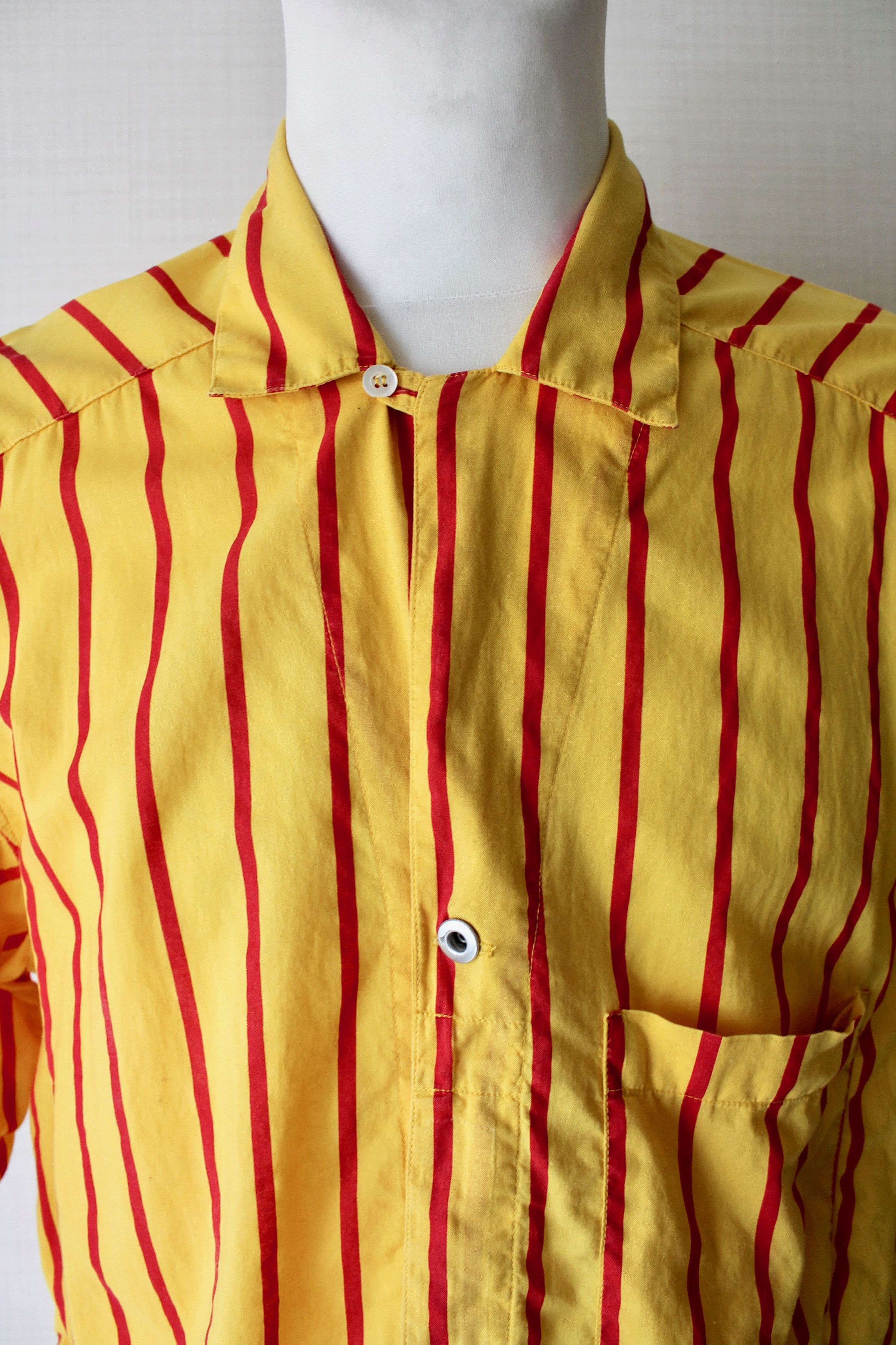 Replay VINTAGE REPLAY Striped Hawaiian Shirt Yellow Sz L Size US L / EU 52-54 / 3 - 7 Thumbnail