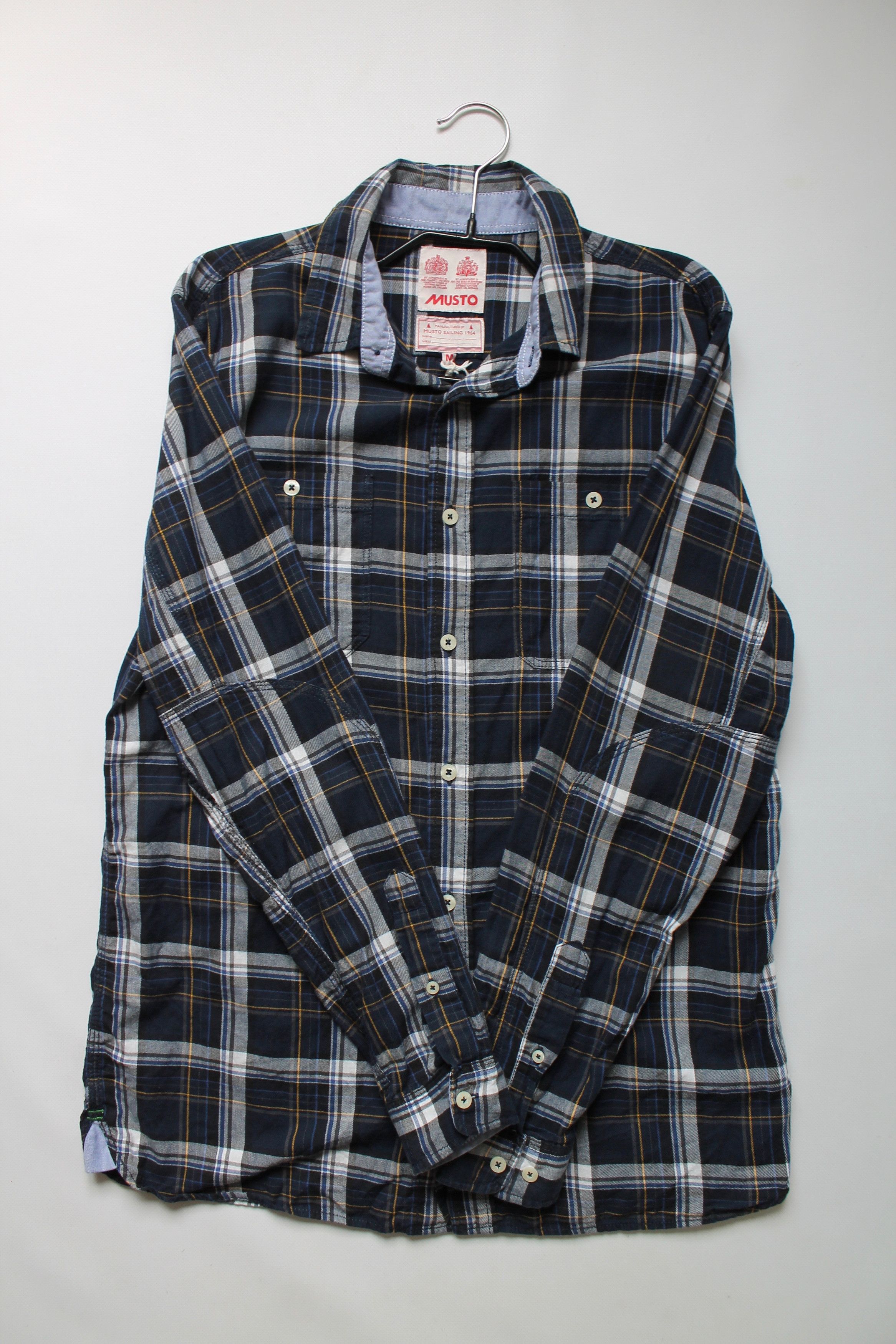 Flannel MUSTO flannel plaid Shirt Navy Blue Size M Size US M / EU 48-50 / 2 - 5 Thumbnail