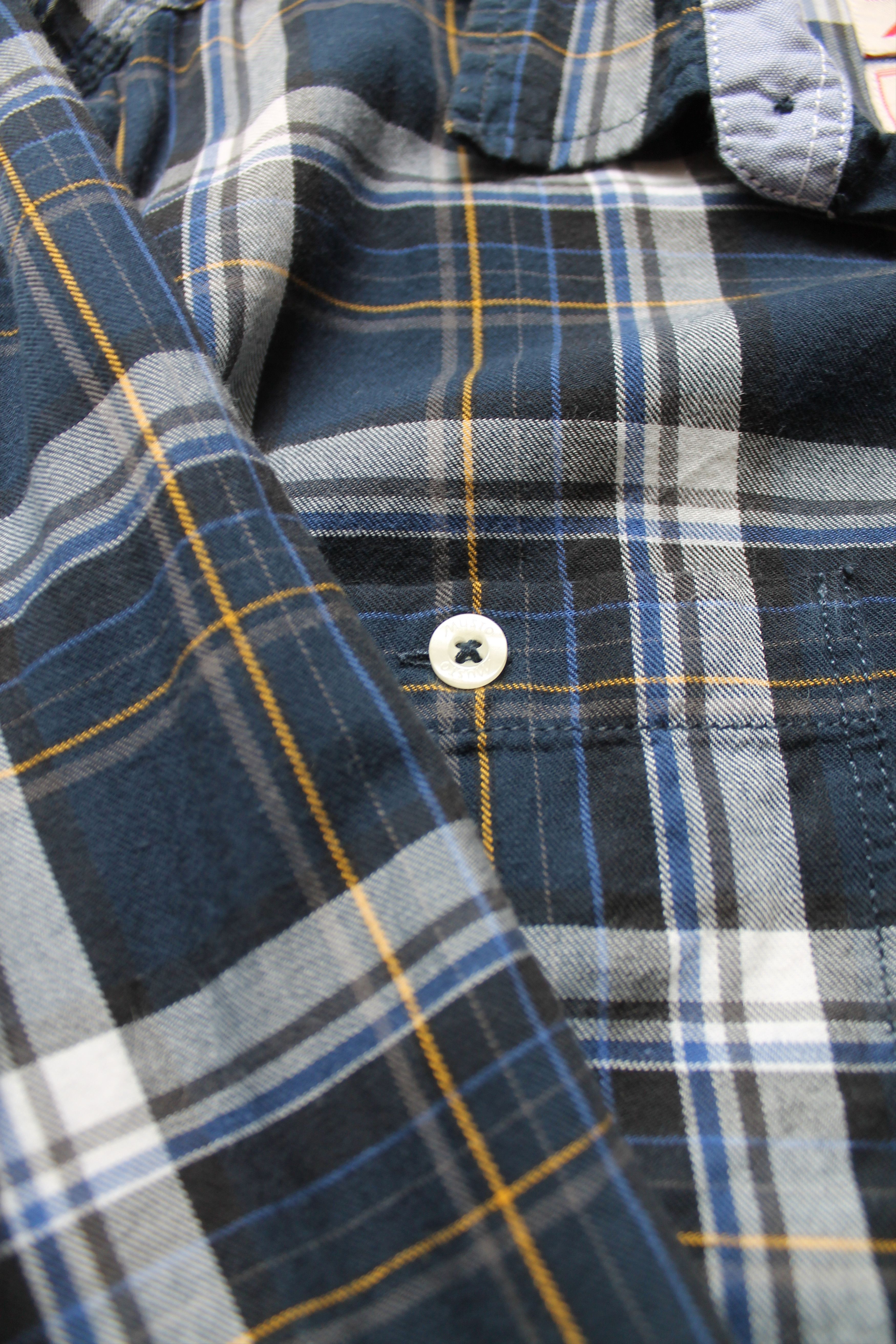 Flannel MUSTO flannel plaid Shirt Navy Blue Size M Size US M / EU 48-50 / 2 - 6 Thumbnail