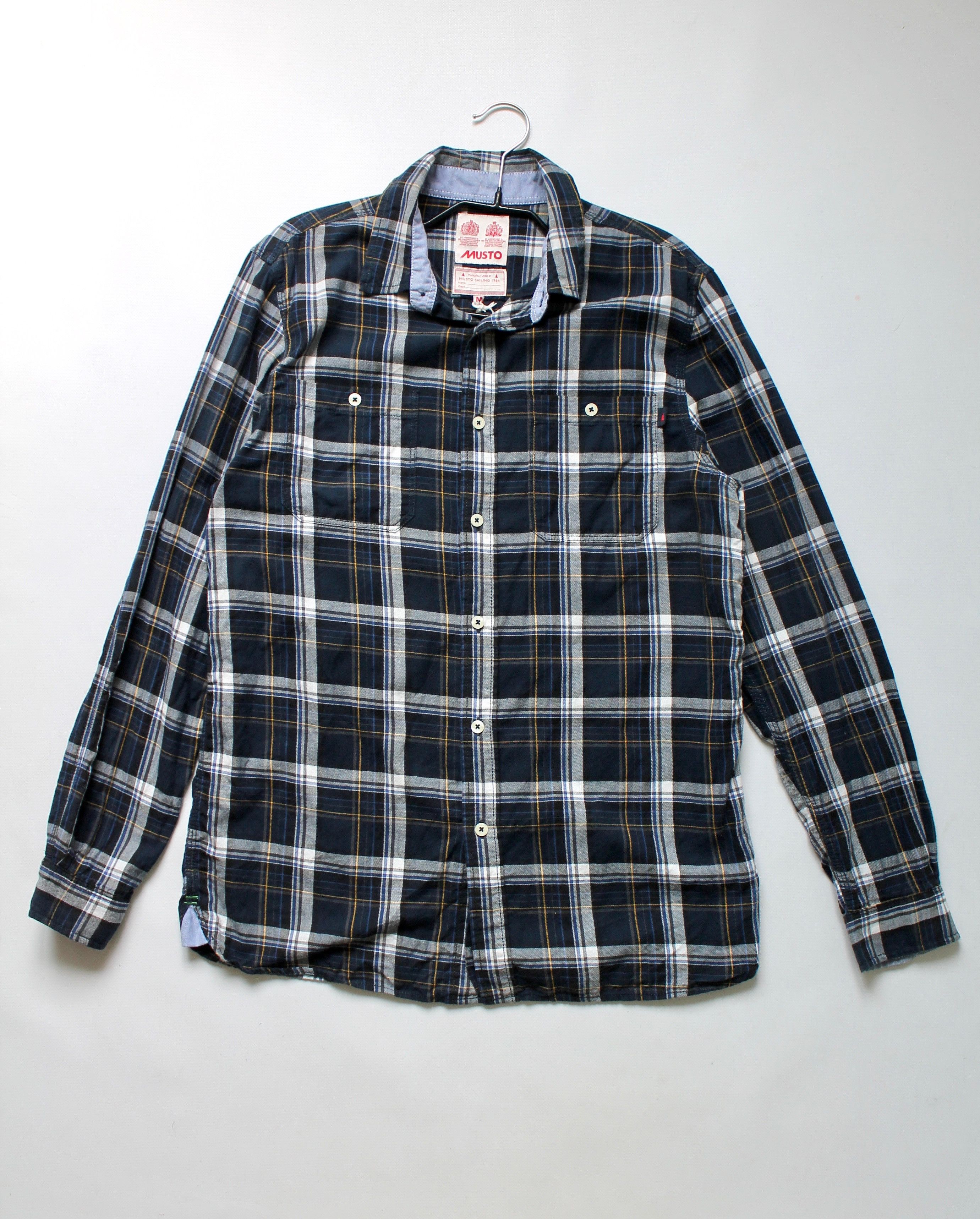 Flannel MUSTO flannel plaid Shirt Navy Blue Size M Size US M / EU 48-50 / 2 - 1 Thumbnail