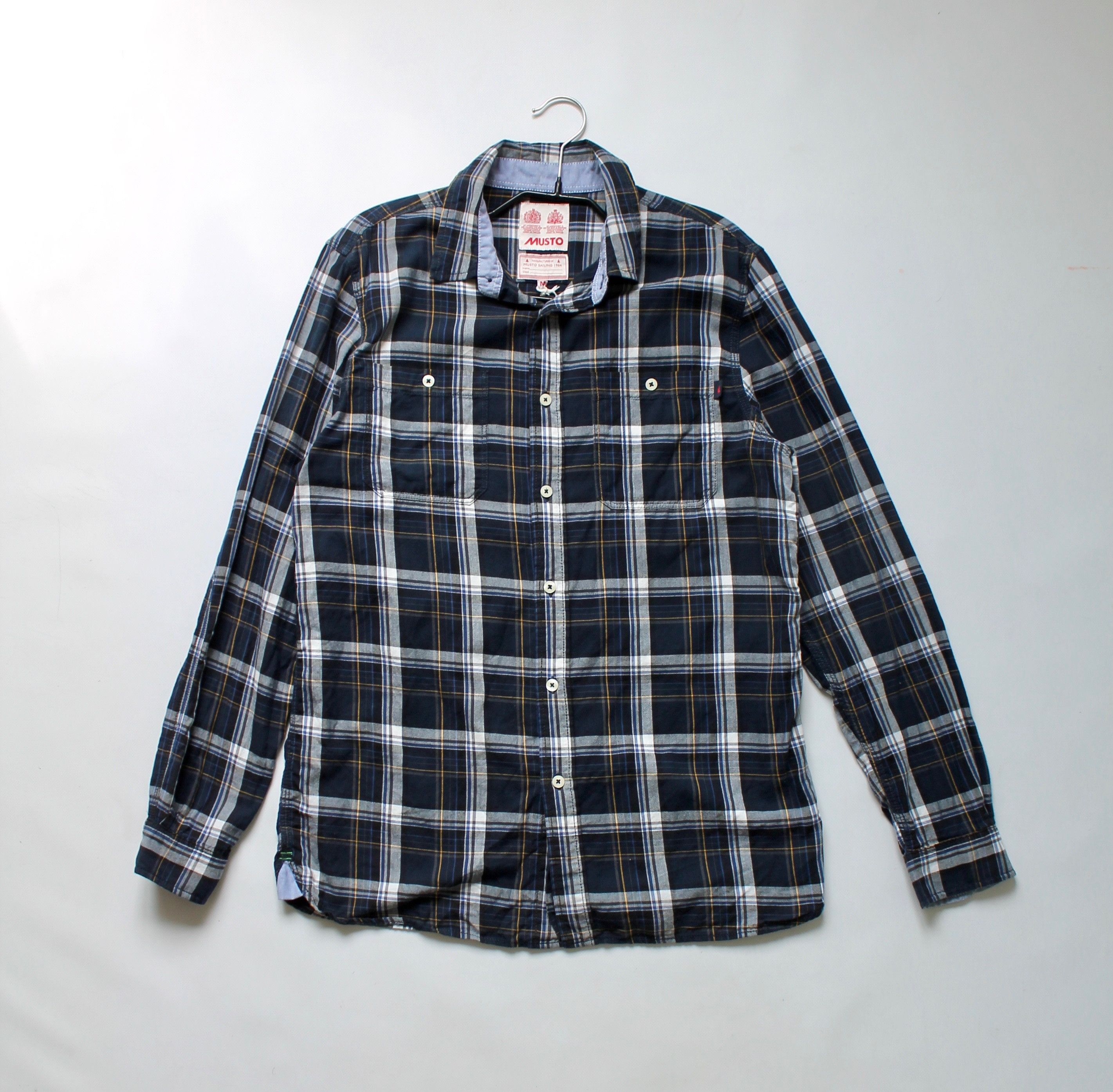 Flannel MUSTO flannel plaid Shirt Navy Blue Size M Size US M / EU 48-50 / 2 - 2 Thumbnail