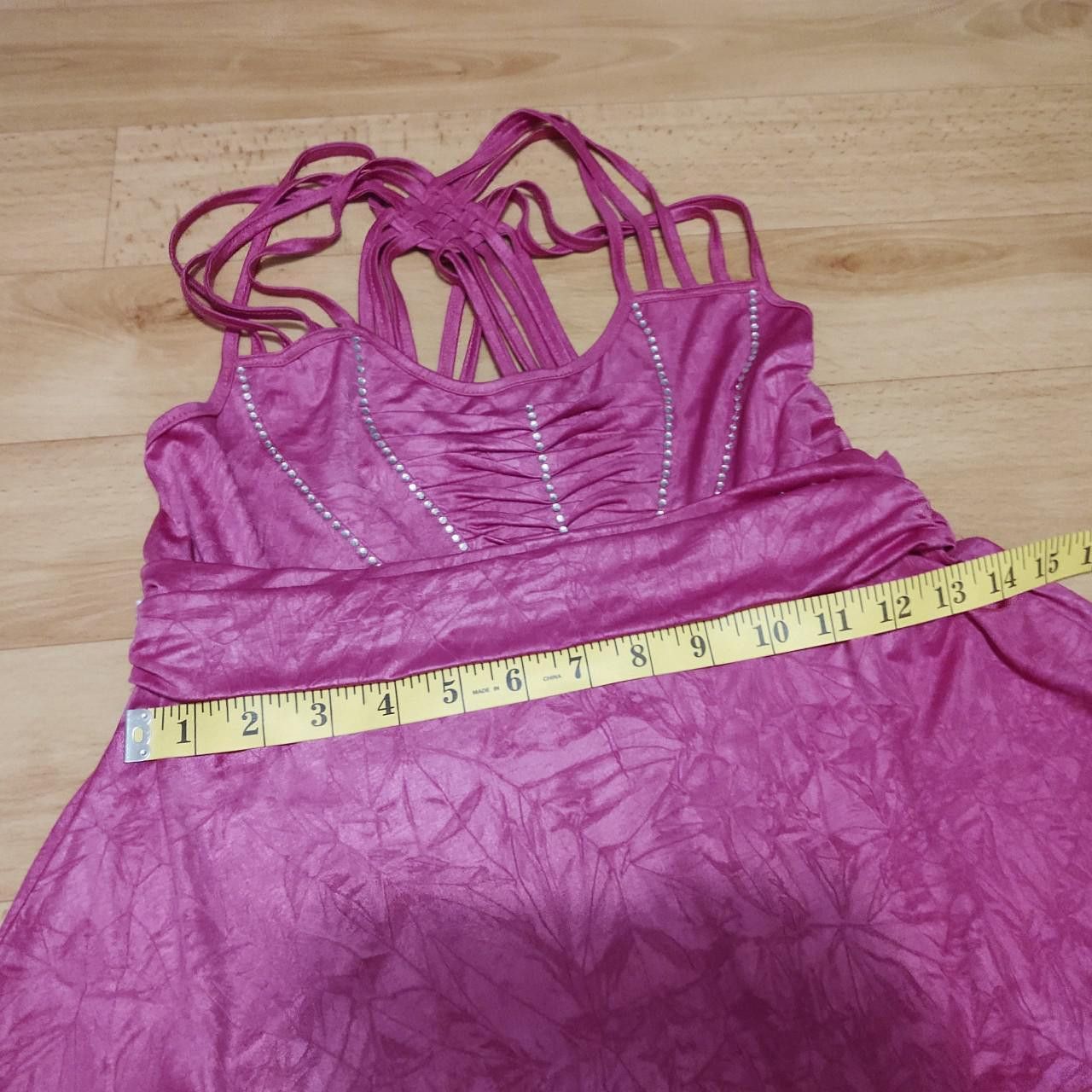 Other Barbiecore pink mini dress sz S high waist with rhinestone Size S / US 4 / IT 40 - 4 Thumbnail