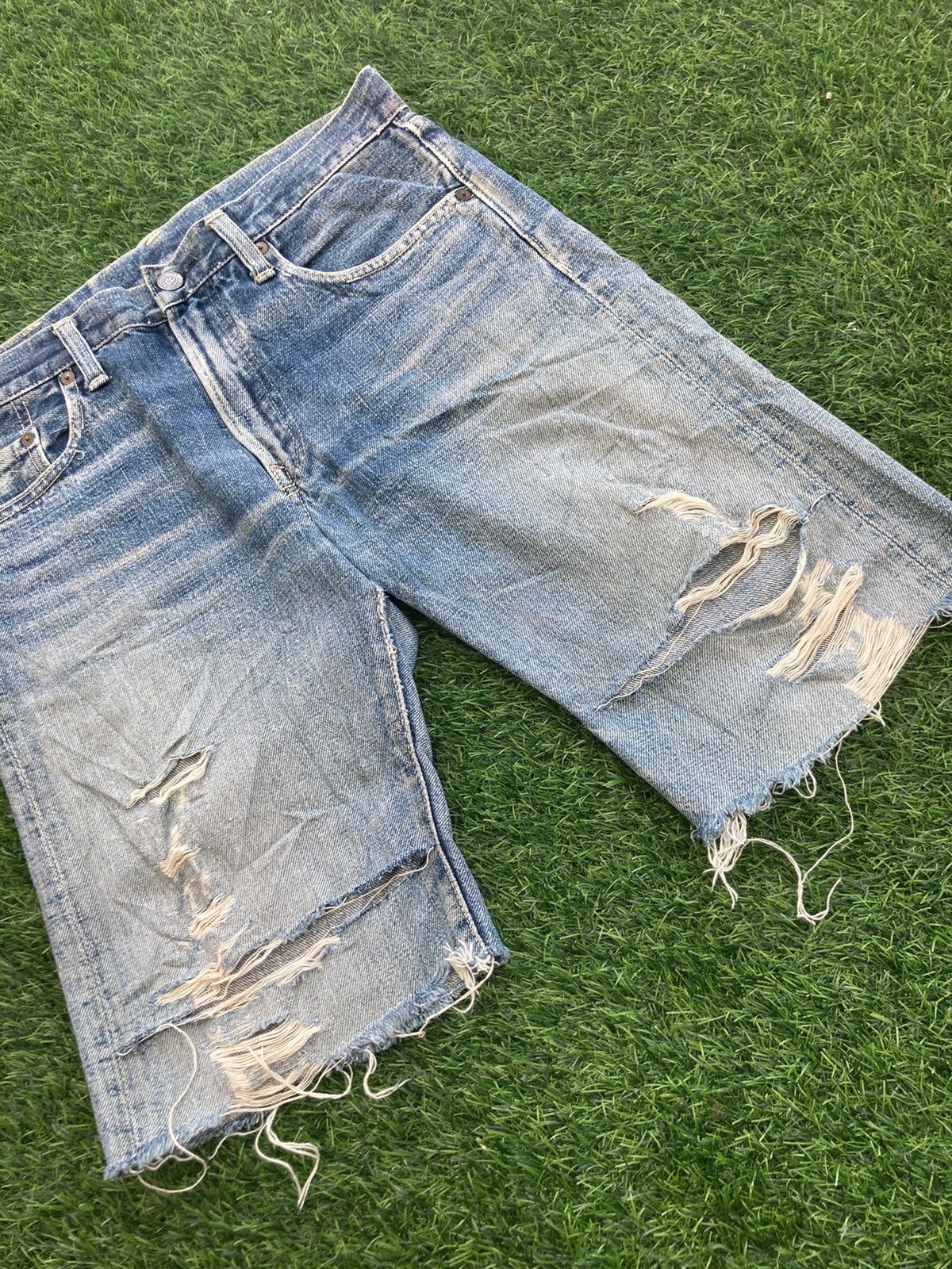 45rpm 45 RPM DISTRESSED SHORT DENIM Size US 31 - 2 Thumbnail