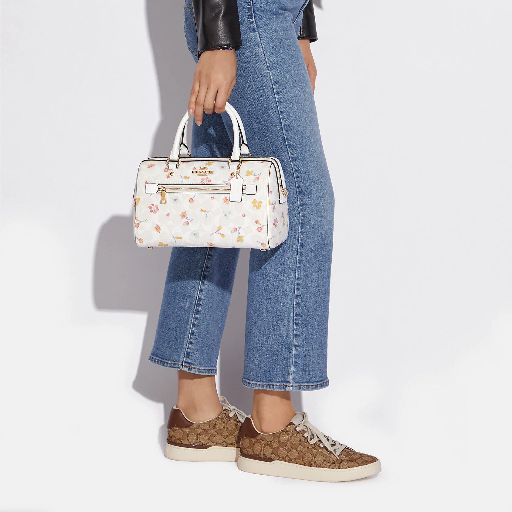 COACH Rowan Satchel factory In Signature Canvas With Mystical Floral Print