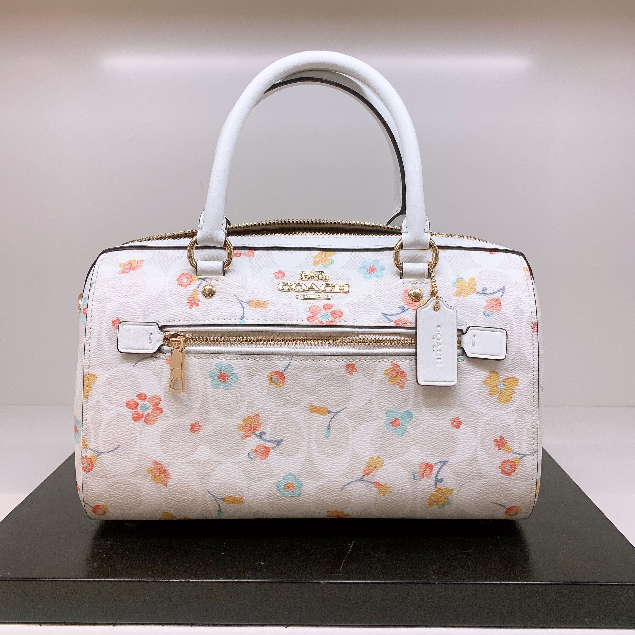 COACH Rowan Satchel In Signature Canvas With Mystical on sale Floral Print