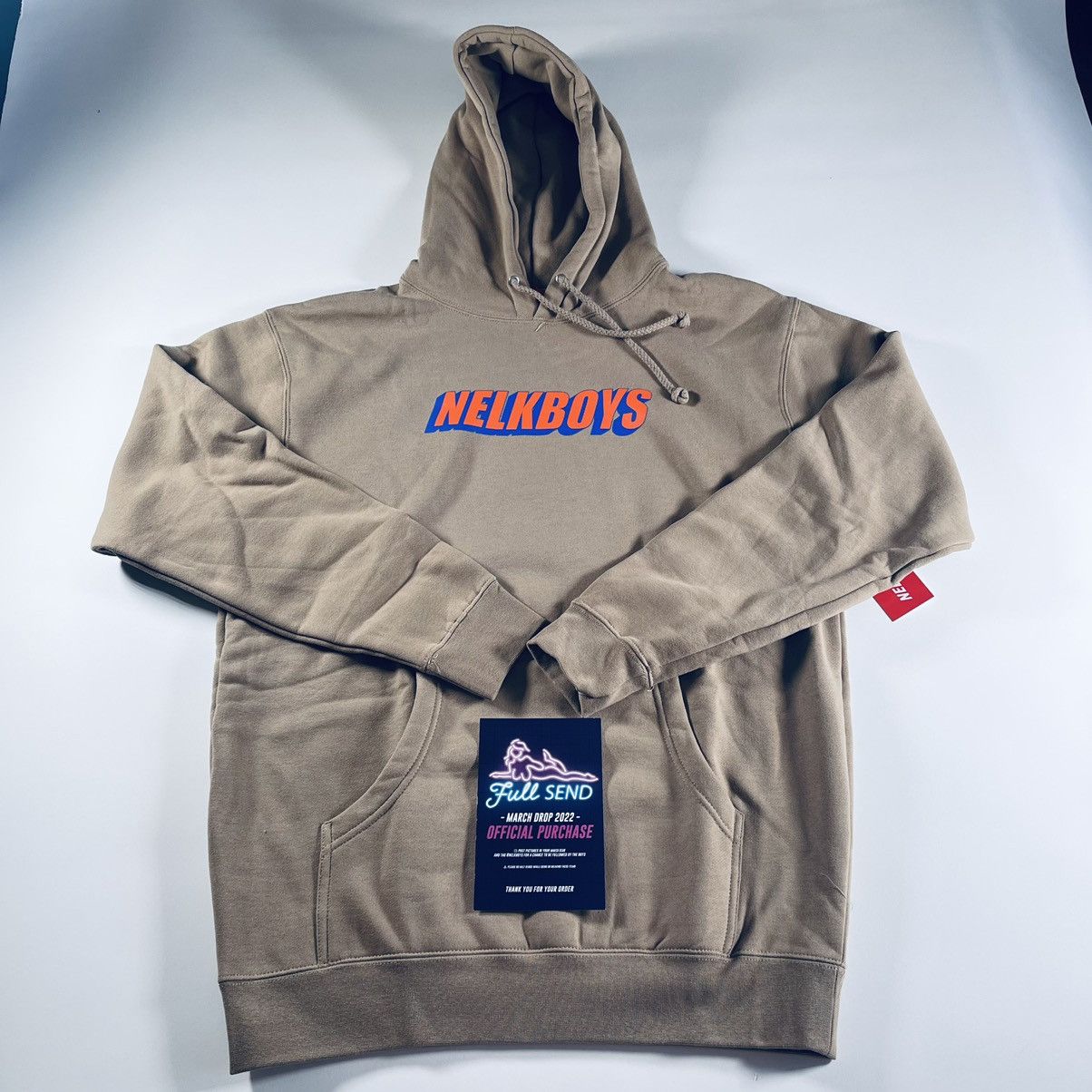 NEW Nelk Boys Bold Hoodie Sand LIMITED Sweatshirts Hoodies