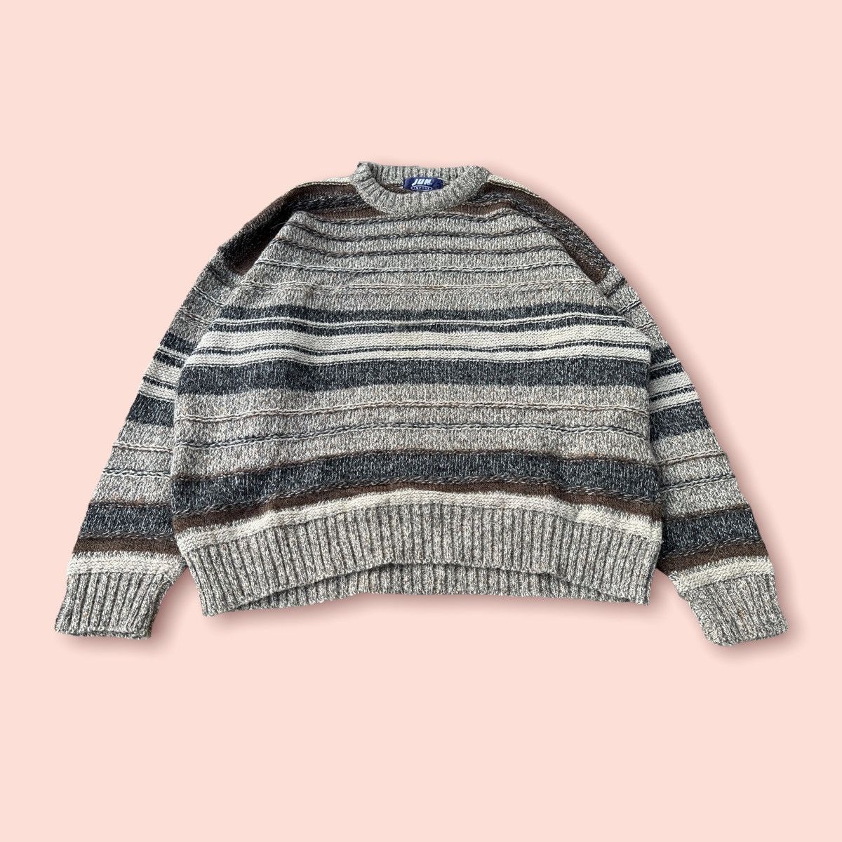 Japanese Brand × Jun Takahashi VINTAGE JUN MEN IMPORT LABEL STRIPED KNITTED SWEATER Size US M / EU 48-50 / 2 - 5 Thumbnail