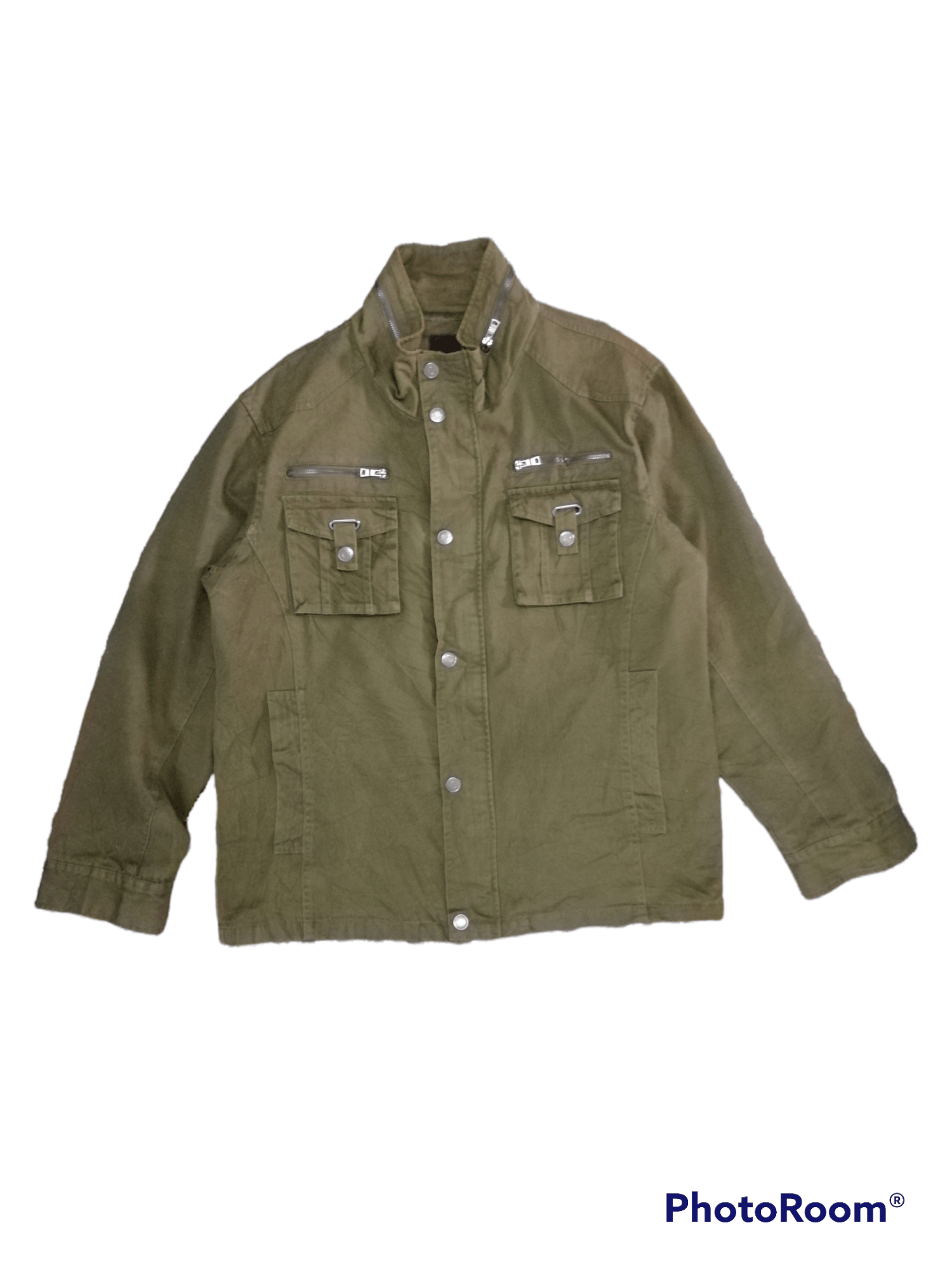 In The Attic Green Olive Tactical Army Military Jacket