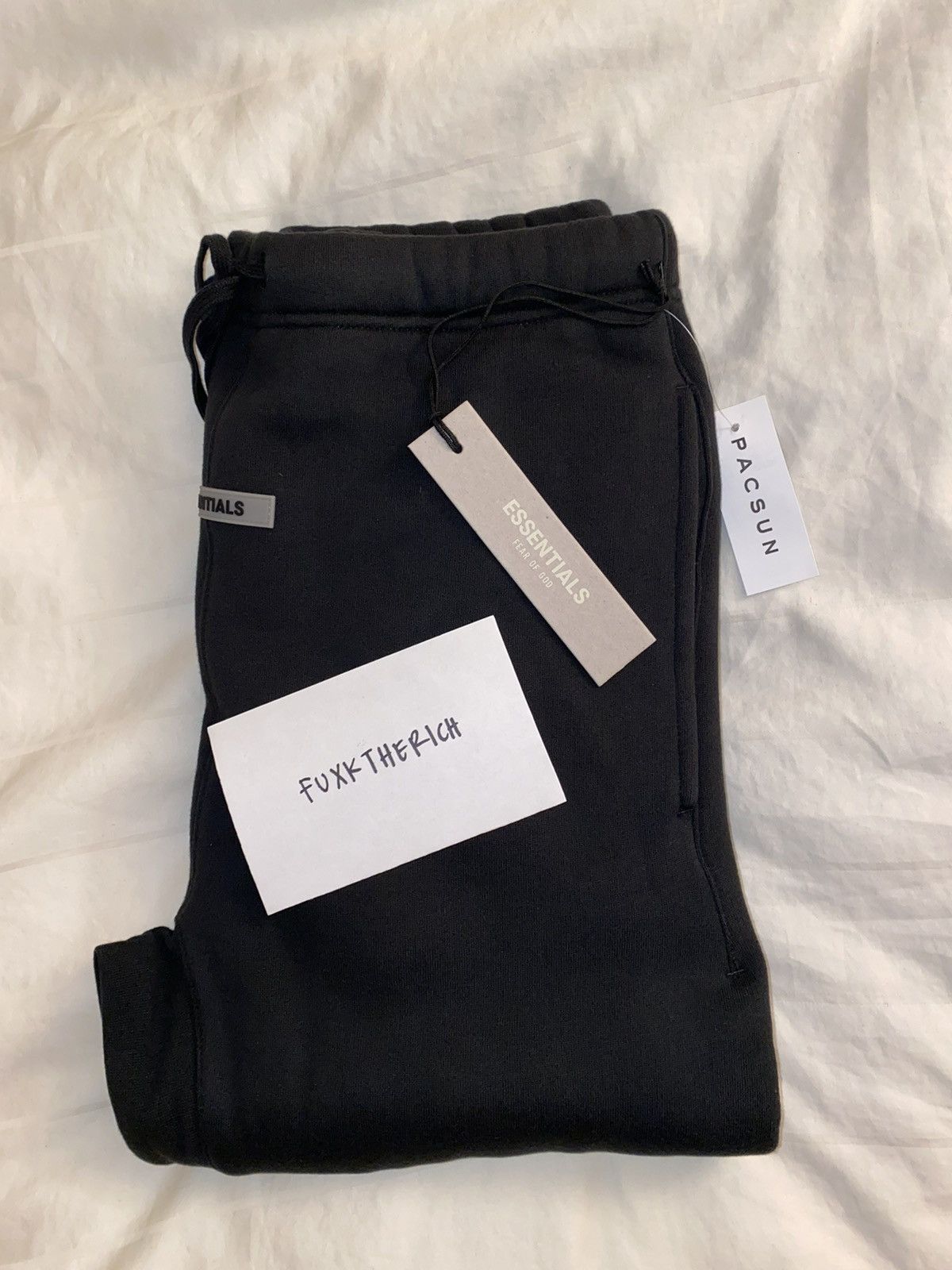 Pacsun Fear Of God Essentials Black Sweatpants | Grailed