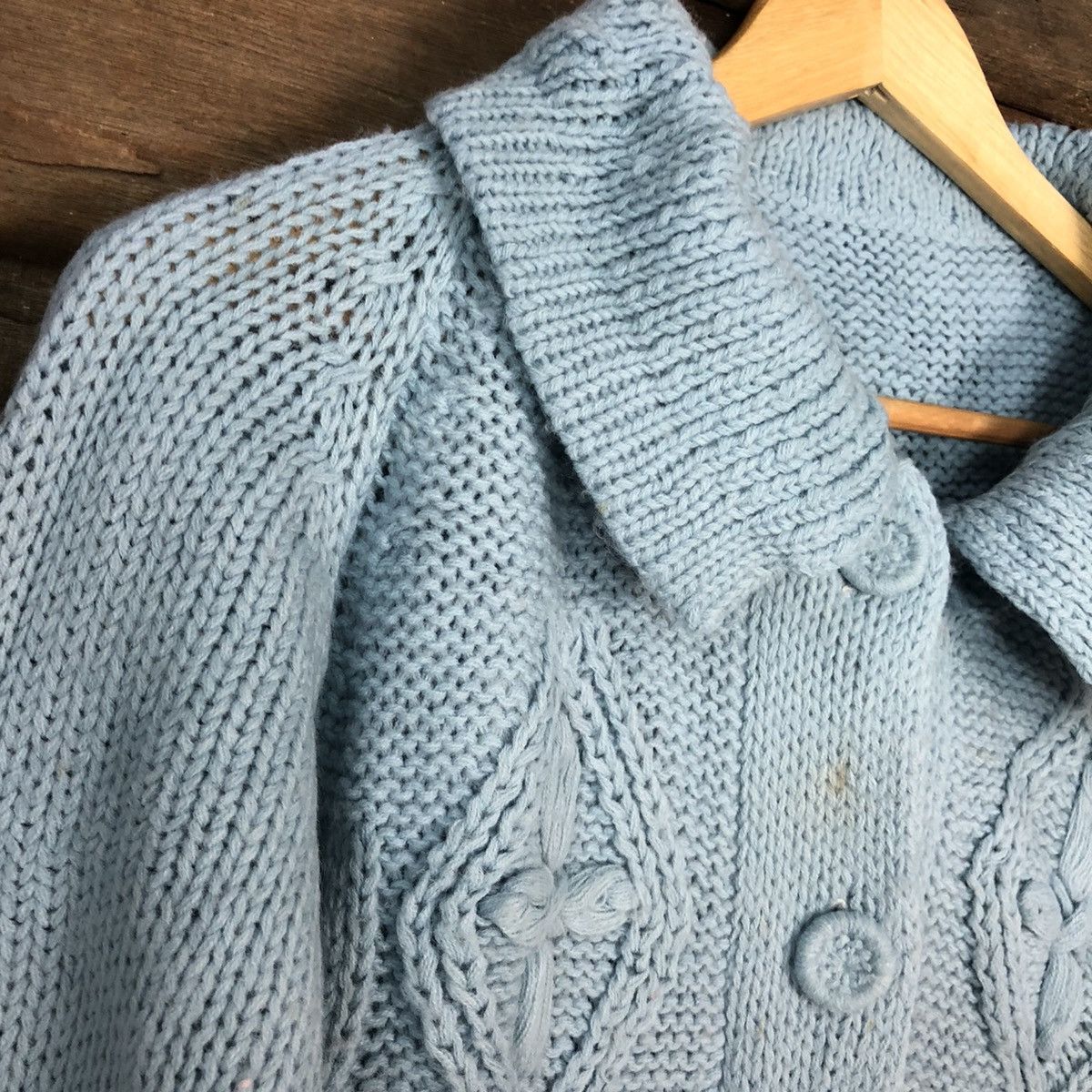 Aran Isles Knitwear Blue Patterned Cardigans aran isle knitwear #H080 Size US M / EU 48-50 / 2 - 6 Thumbnail