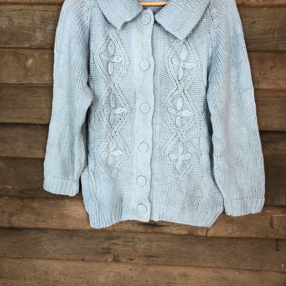 Aran Isles Knitwear Blue Patterned Cardigans aran isle knitwear #H080 Size US M / EU 48-50 / 2 - 3 Thumbnail