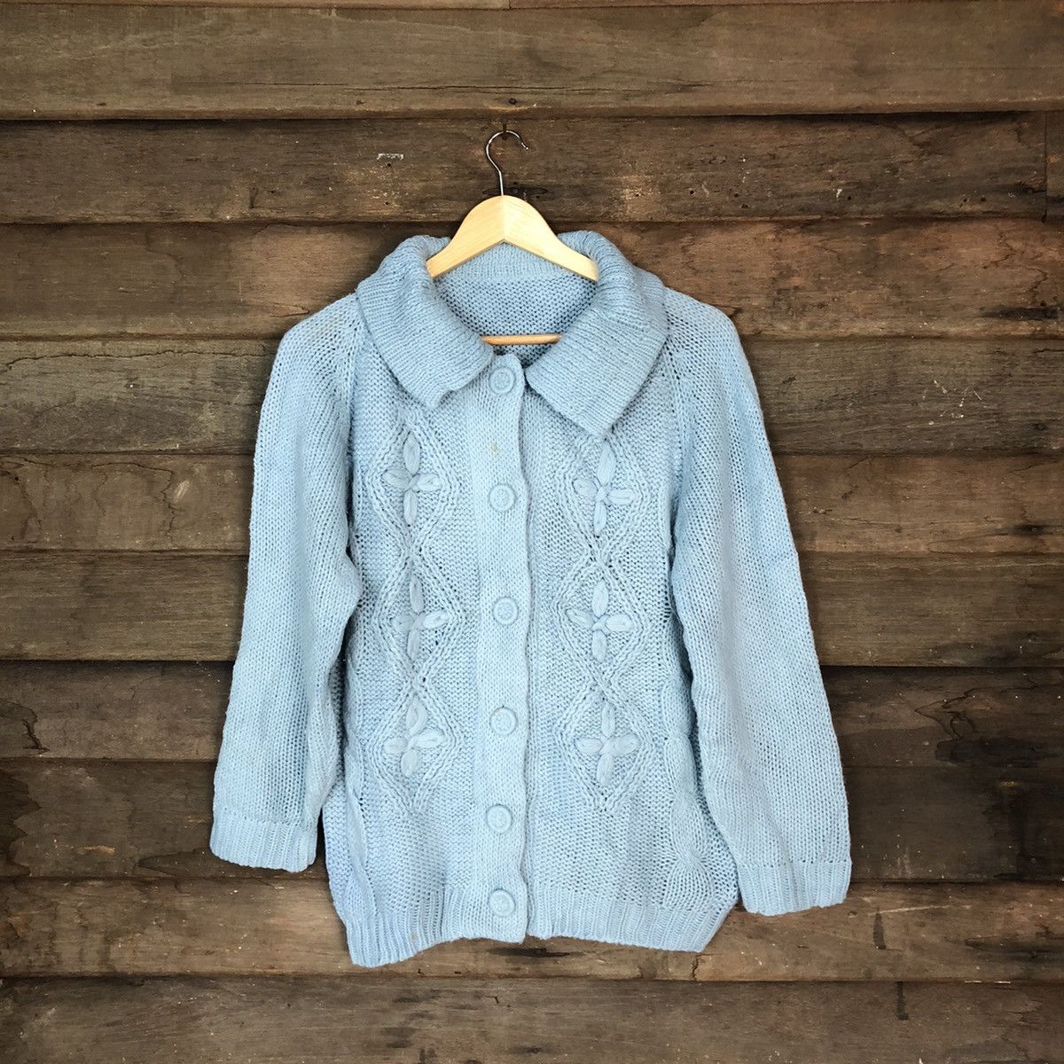 Aran Isles Knitwear Blue Patterned Cardigans aran isle knitwear #H080 Size US M / EU 48-50 / 2 - 1 Thumbnail
