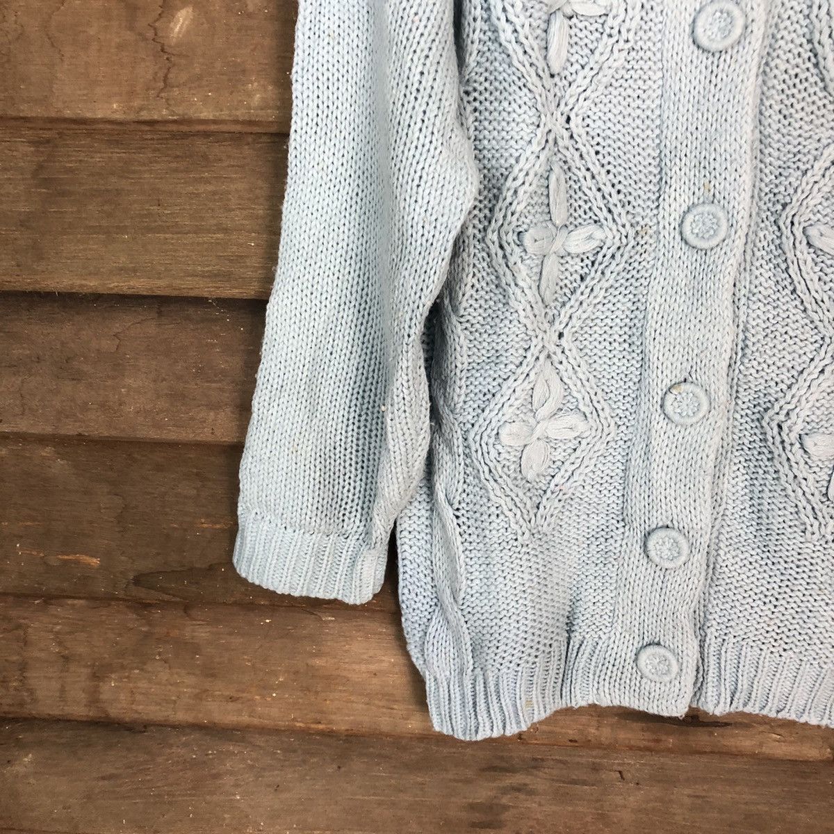 Aran Isles Knitwear Blue Patterned Cardigans aran isle knitwear #H080 Size US M / EU 48-50 / 2 - 4 Thumbnail