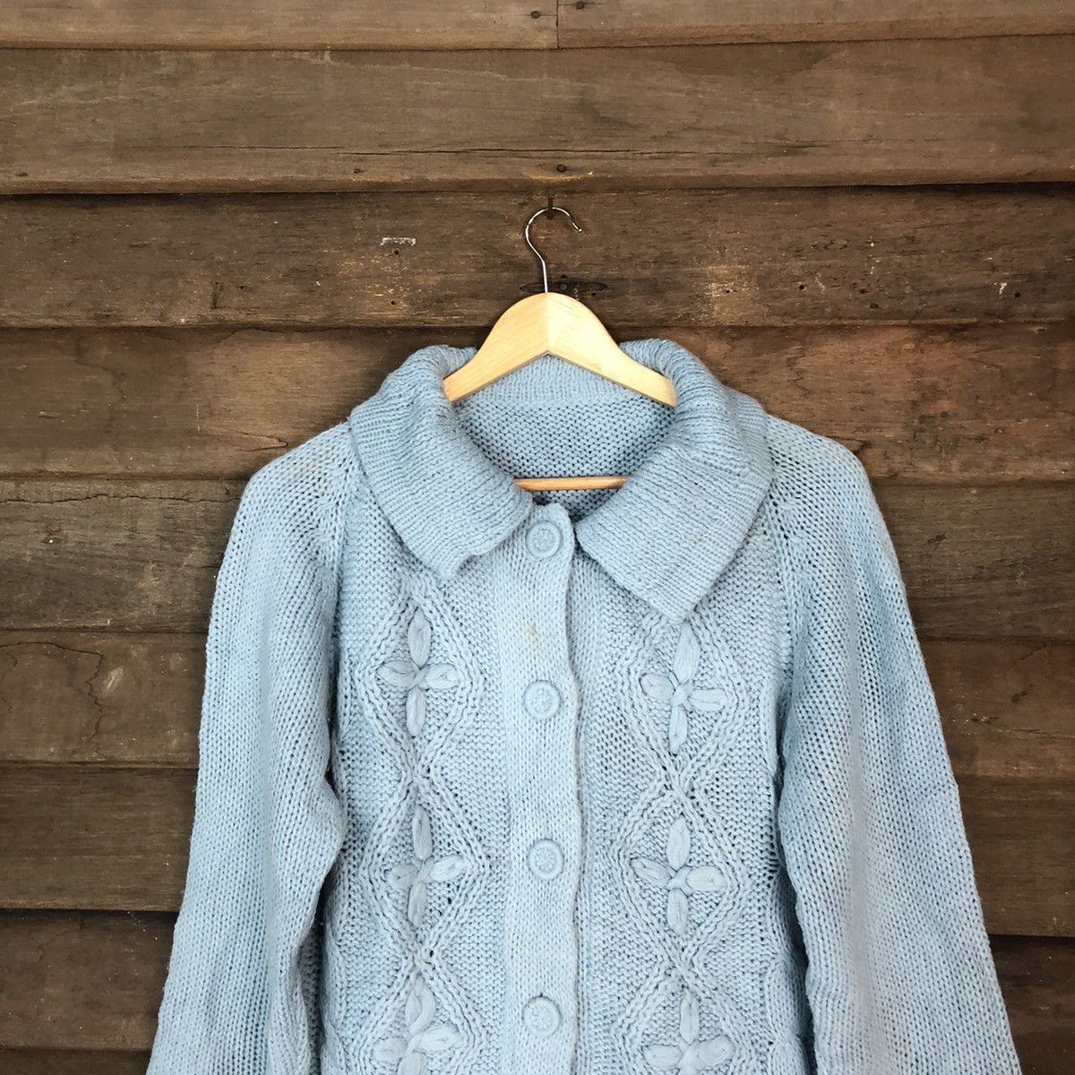 Aran Isles Knitwear Blue Patterned Cardigans aran isle knitwear #H080 Size US M / EU 48-50 / 2 - 2 Thumbnail
