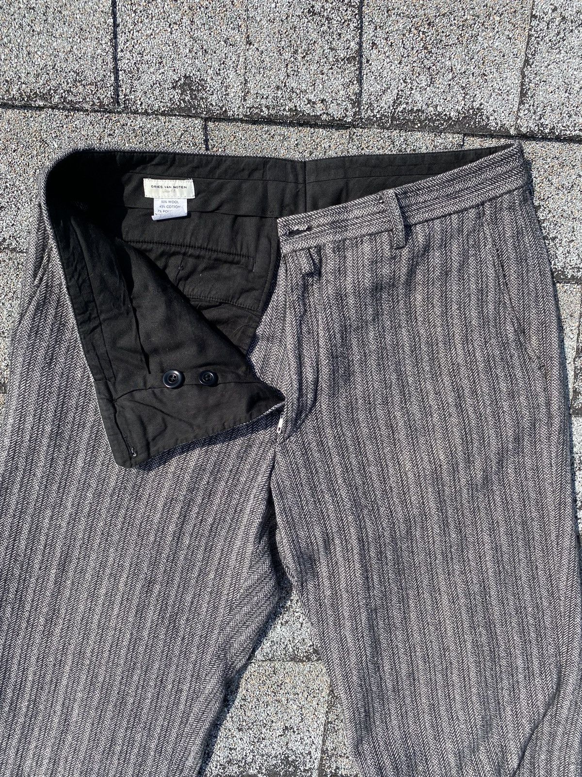 Dries Van Noten Wool Herringbone Trousers Size US 30 / EU 46 - 3 Thumbnail
