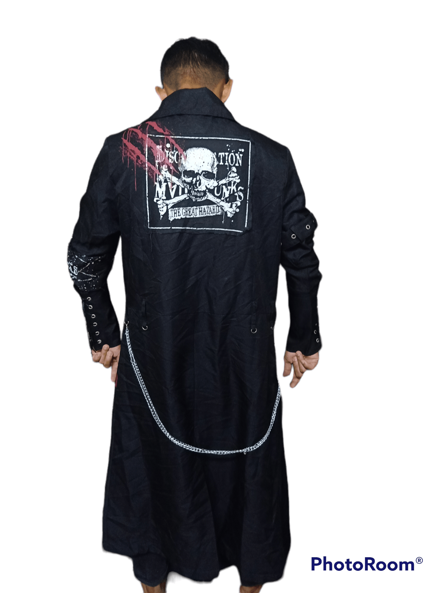 assymetrical Mad Punk Acid Jazz Men seditionary Long Jacket