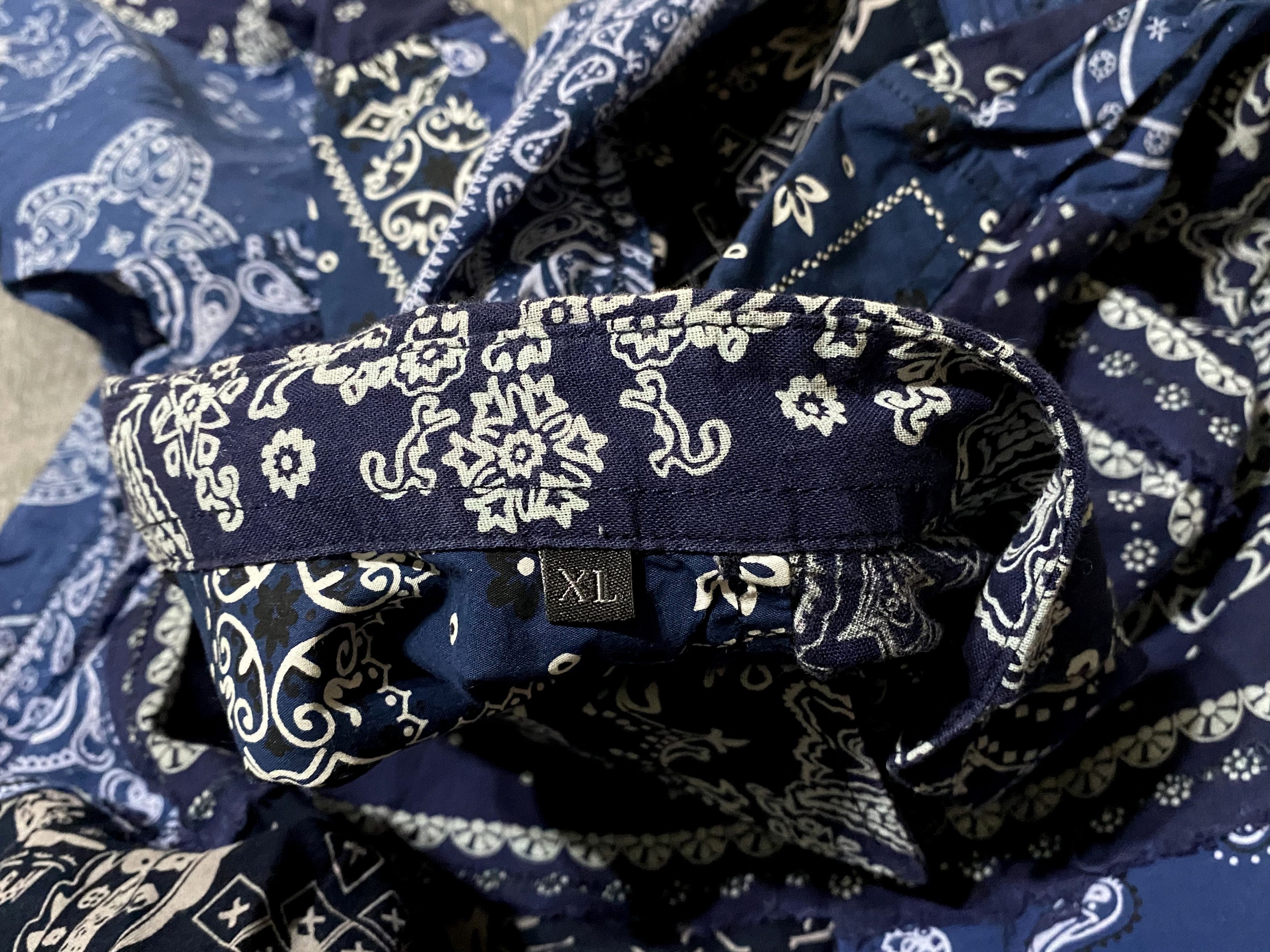 Diesel Black Gold Diesel Artisanal Mith Blue Bandana Printed Patchwork Shirt Size US XL / EU 56 / 4 - 10 Thumbnail