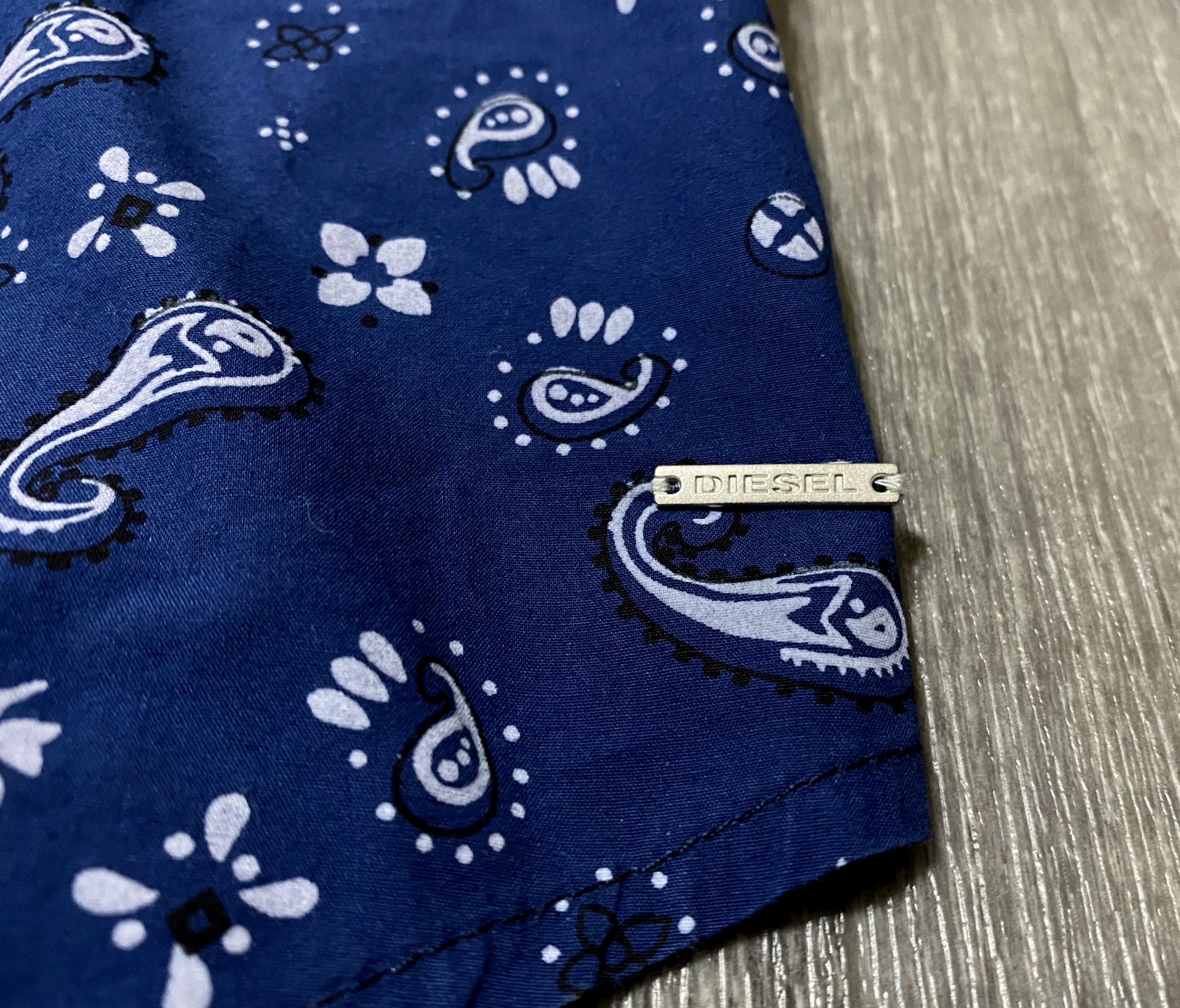 Diesel Black Gold Diesel Artisanal Mith Blue Bandana Printed Patchwork Shirt Size US XL / EU 56 / 4 - 8 Thumbnail