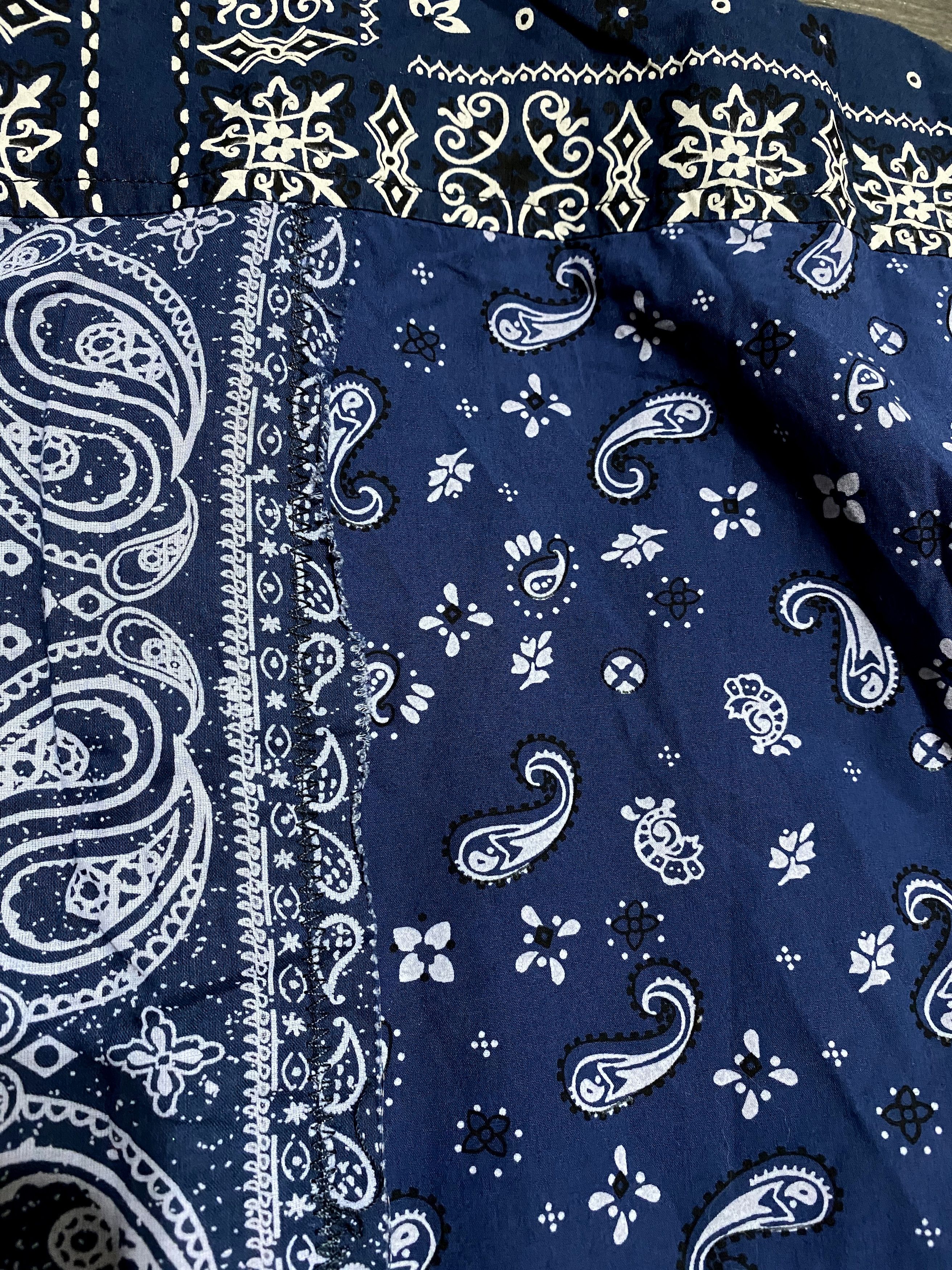 Diesel Black Gold Diesel Artisanal Mith Blue Bandana Printed Patchwork Shirt Size US XL / EU 56 / 4 - 7 Thumbnail
