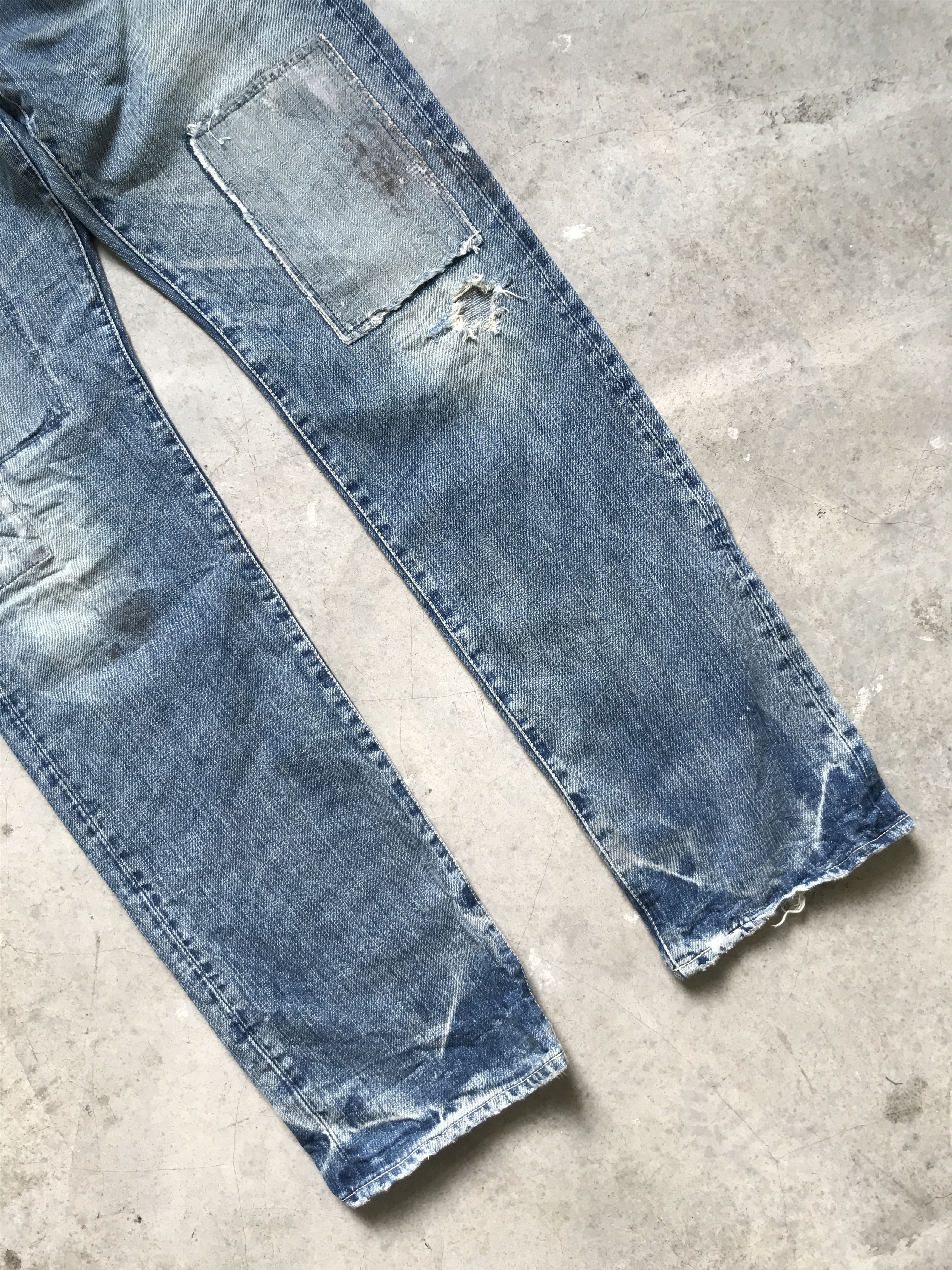 Japanese Brand × Spellbound D42-SPELLBOUND DMG Distressed Patchwork Denim Size US 34 / EU 50 - 3 Thumbnail