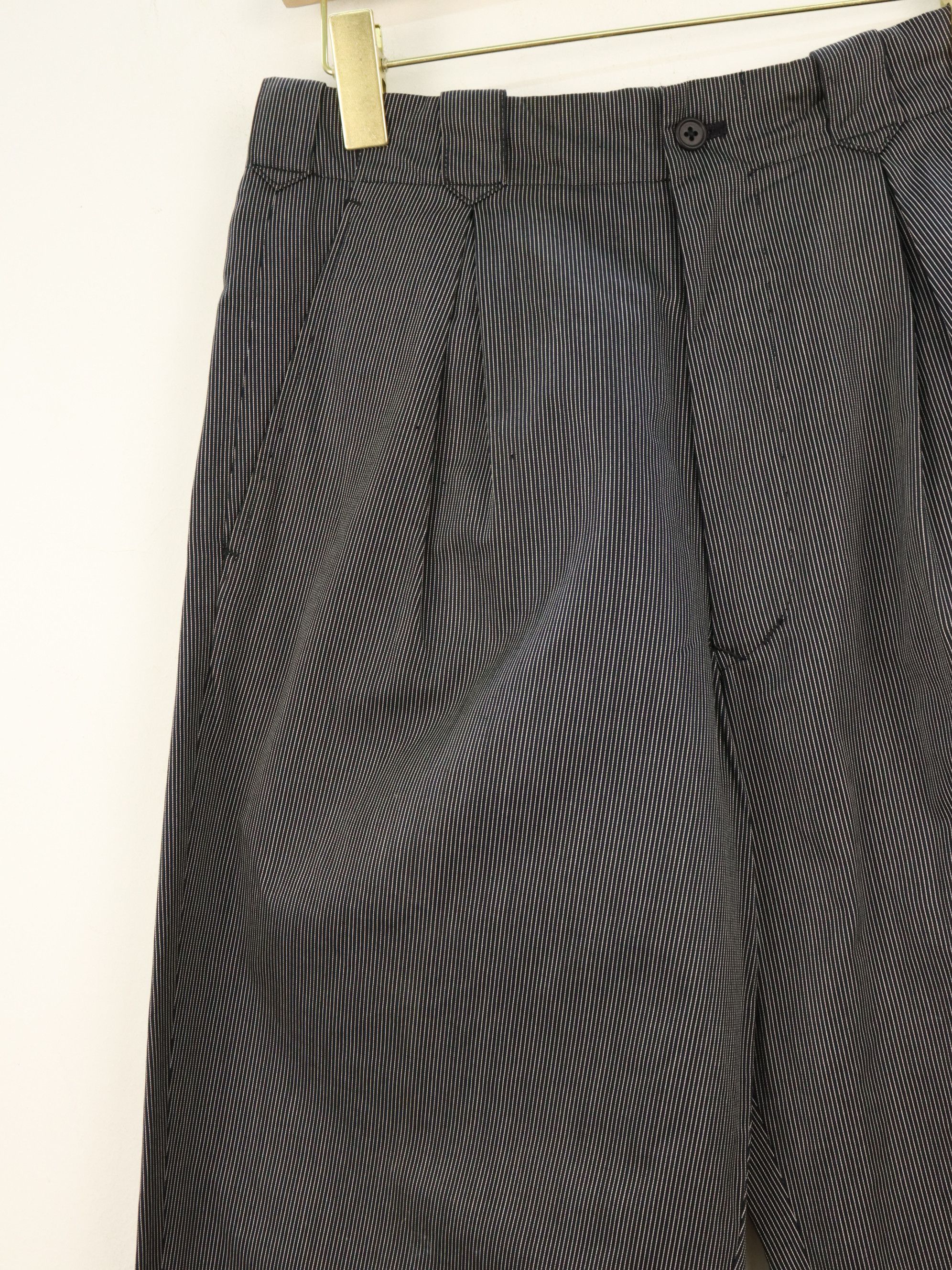 Yohji Yamamoto Yohji Yamamoto Y's For Men Balloon Pinstriped Pleated Pant Size US 29 - 4 Thumbnail