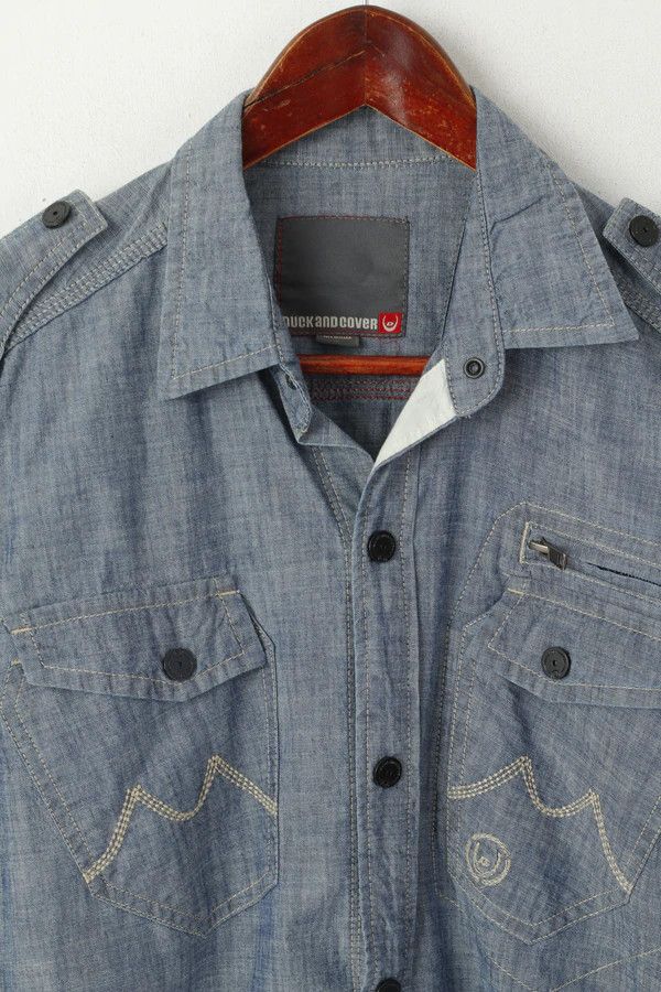 Vintage Duck and Cover Men M Casual Shirt Blue Jeans 8147 Size US M / EU 48-50 / 2 - 2 Thumbnail