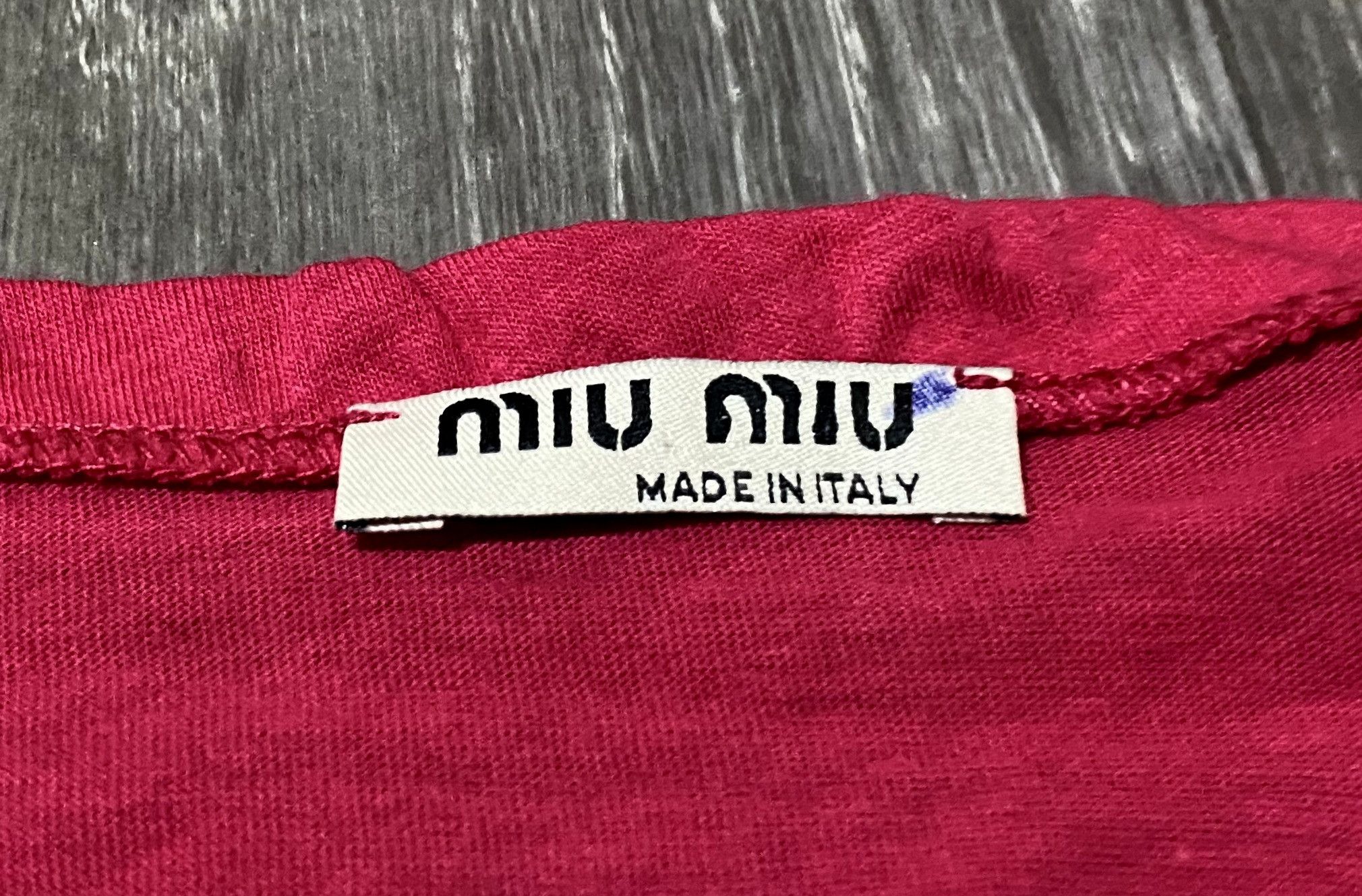 Miu Miu Women's Miu Miu by Prada Pink U-Neck Long Sleeve Shirt Size S / US 4 / IT 40 - 6 Thumbnail