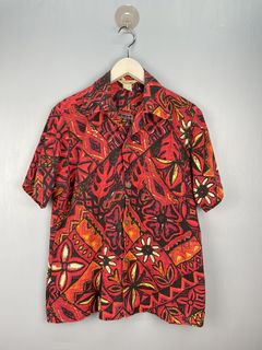 Vintage 60s Hawaiian Shirt Hutspah Men's Small Lei