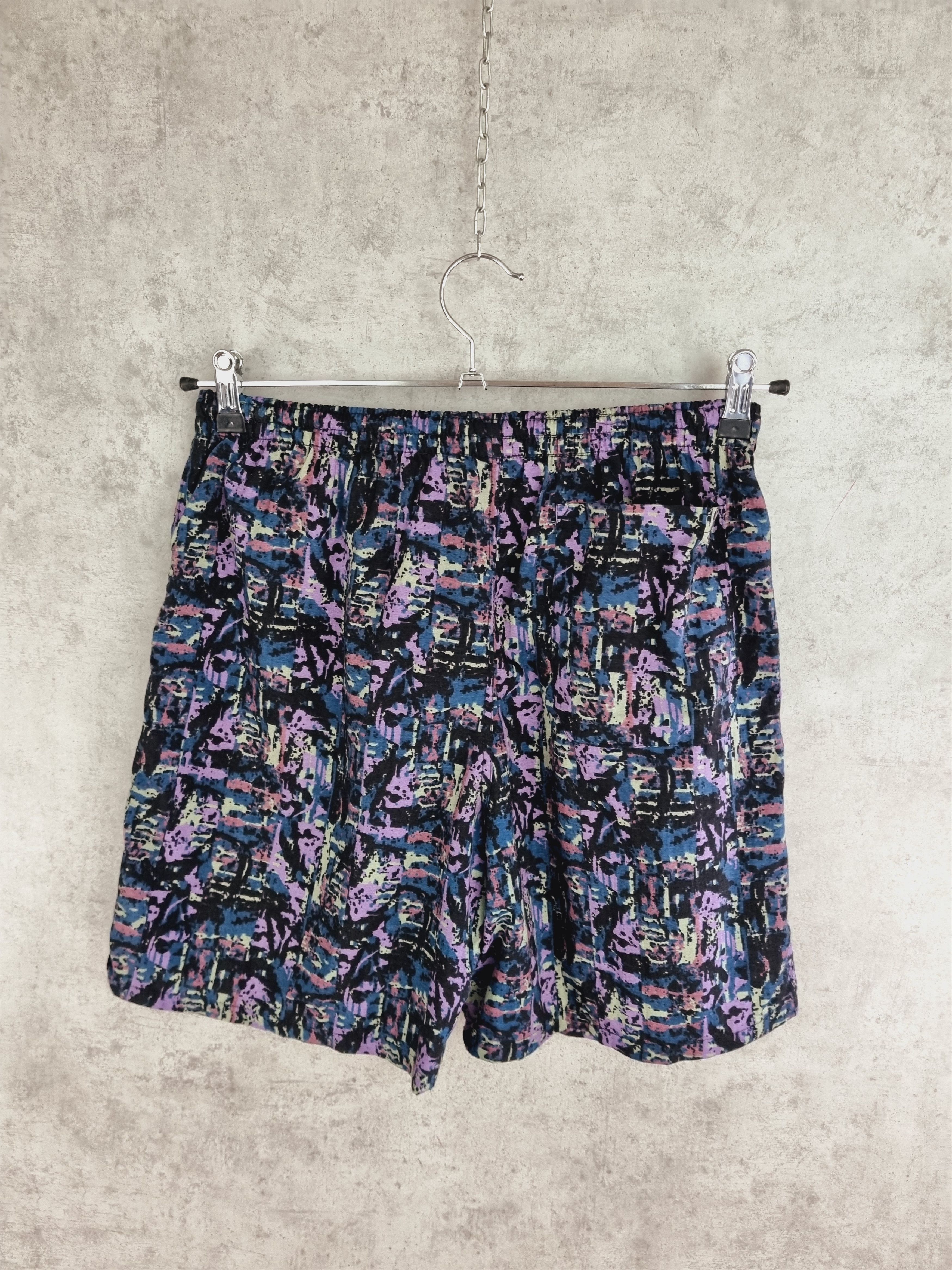 Vintage 80s Abstract Design Anzoni Light Swimming Shorts Size US 30 / EU 46 - 1 Thumbnail