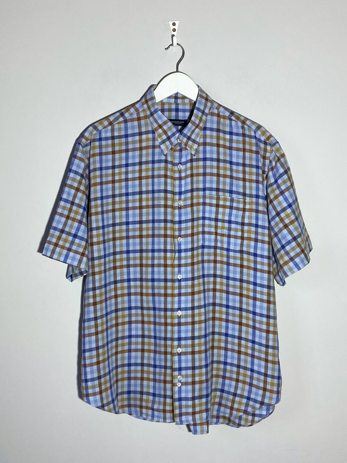 Burberry Burberry Vintage Rare Checked Shirt Size US XL / EU 56 / 4 - 1 Thumbnail