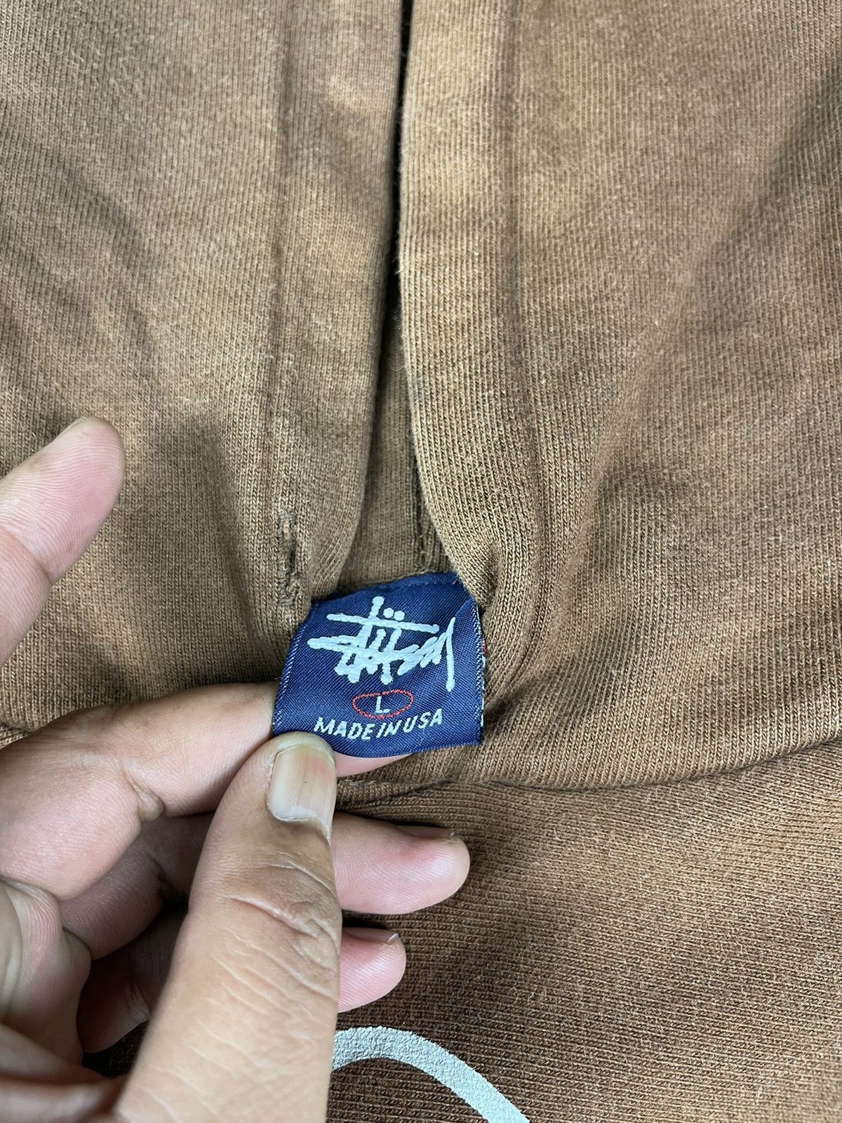 Vintage 90s Stussy Distressed Hoodie Blue Tag