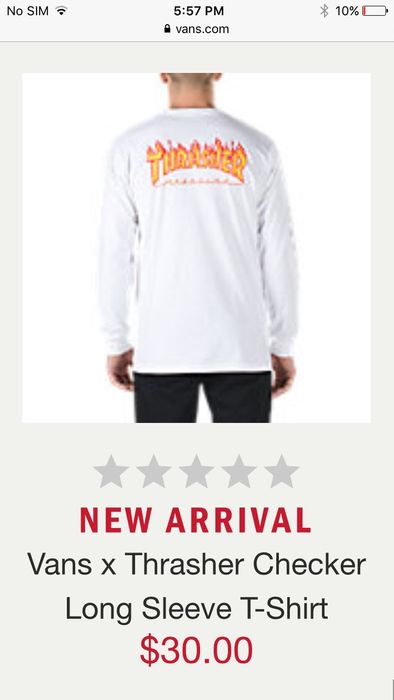 Vans x shop thrasher longsleeve