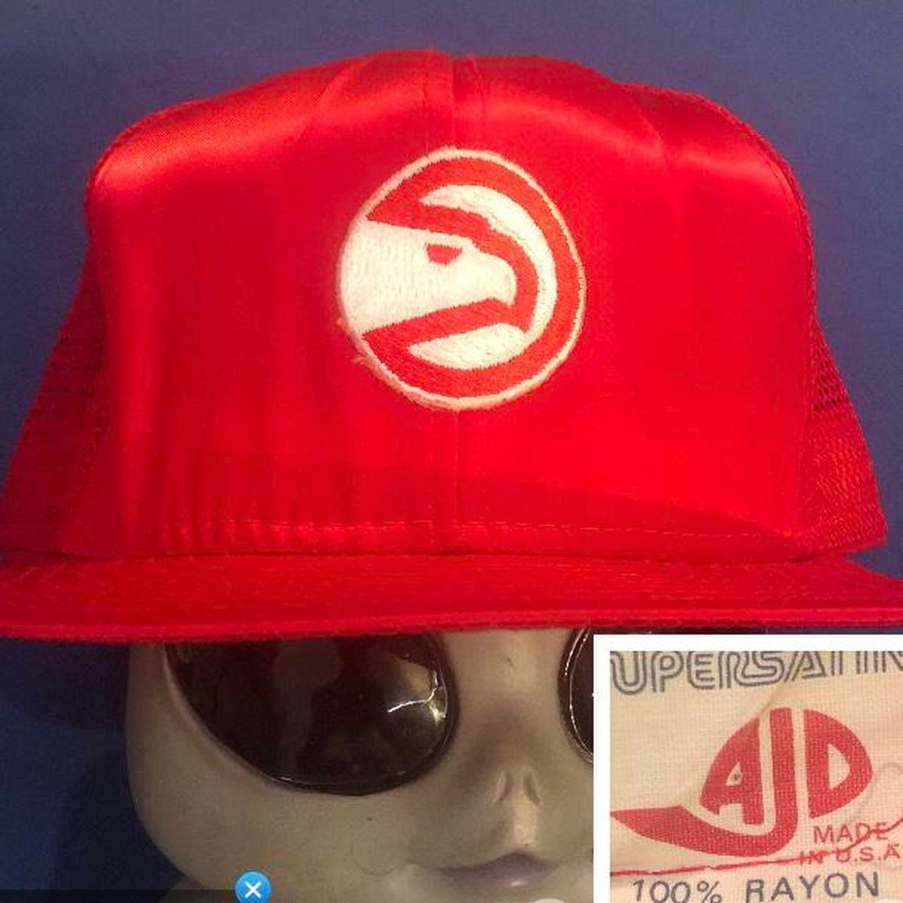NBA × Vintage 80s Vintage Atlanta Hawks Satin Trucker Snapback NBA Cap Size ONE SIZE - 1 Thumbnail