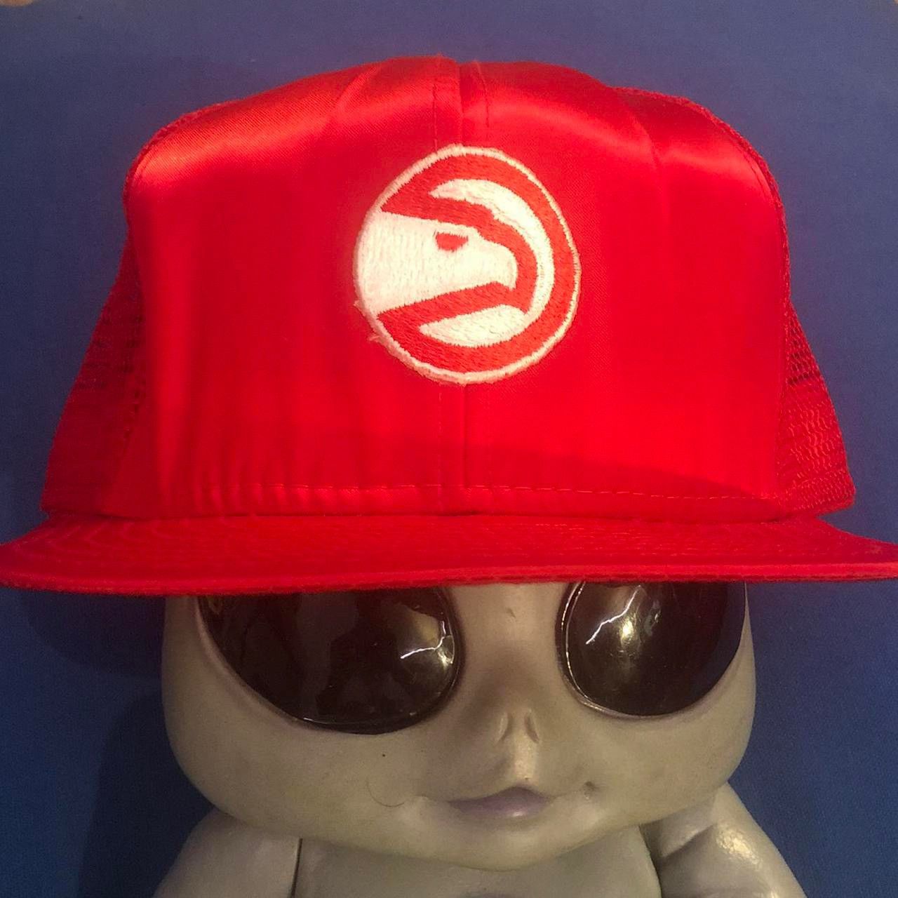NBA × Vintage 80s Vintage Atlanta Hawks Satin Trucker Snapback NBA Cap Size ONE SIZE - 3 Thumbnail