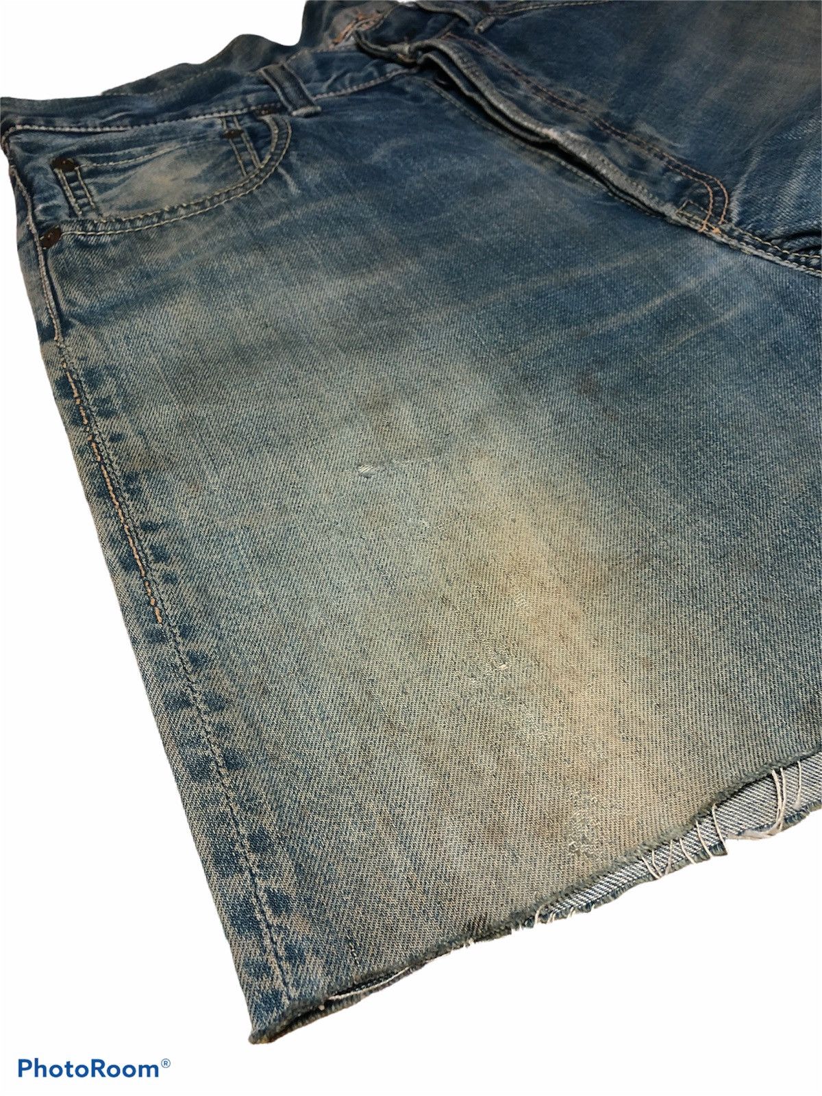 Japanese Brand CROPPED SHORT SELVEDGE DENIM Size US 32 / EU 48 - 10 Thumbnail