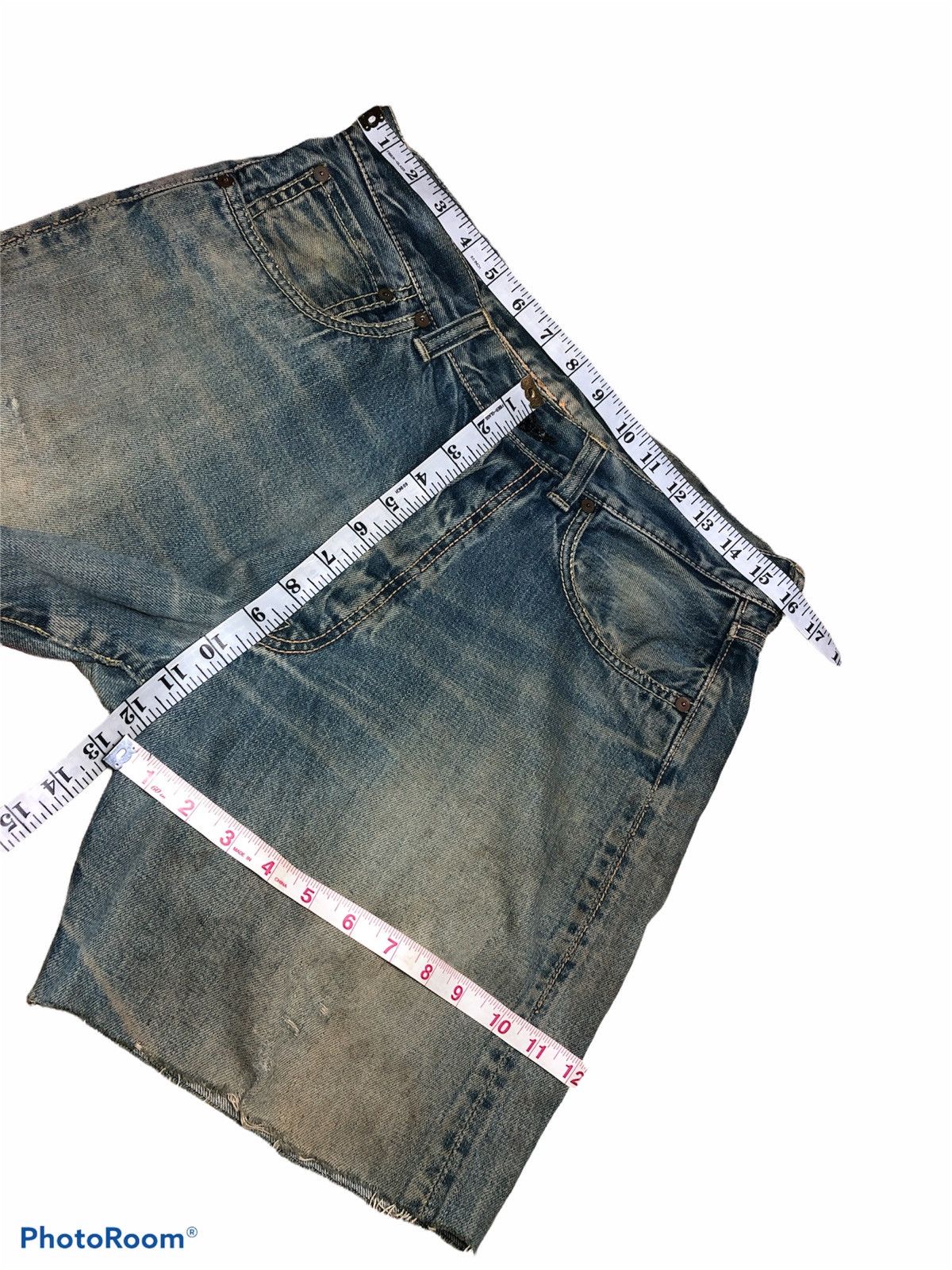 Japanese Brand CROPPED SHORT SELVEDGE DENIM Size US 32 / EU 48 - 11 Thumbnail
