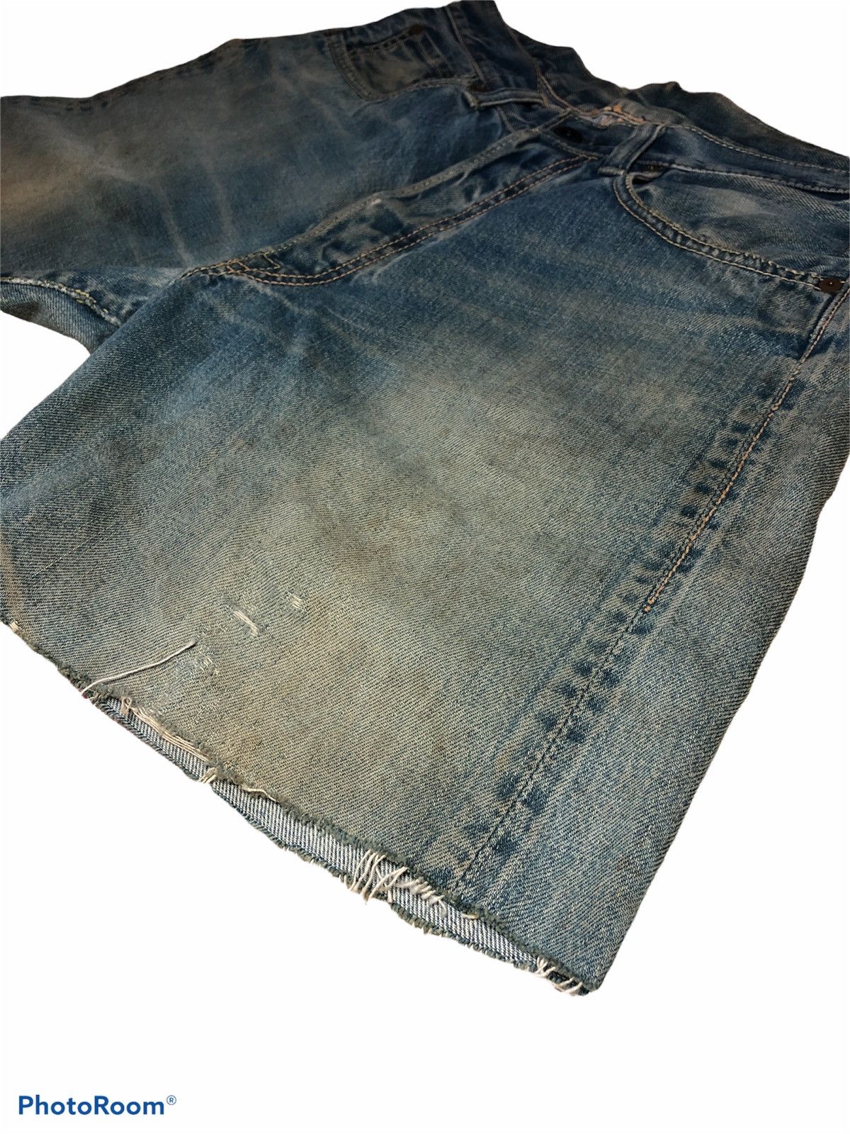 Japanese Brand CROPPED SHORT SELVEDGE DENIM Size US 32 / EU 48 - 9 Thumbnail