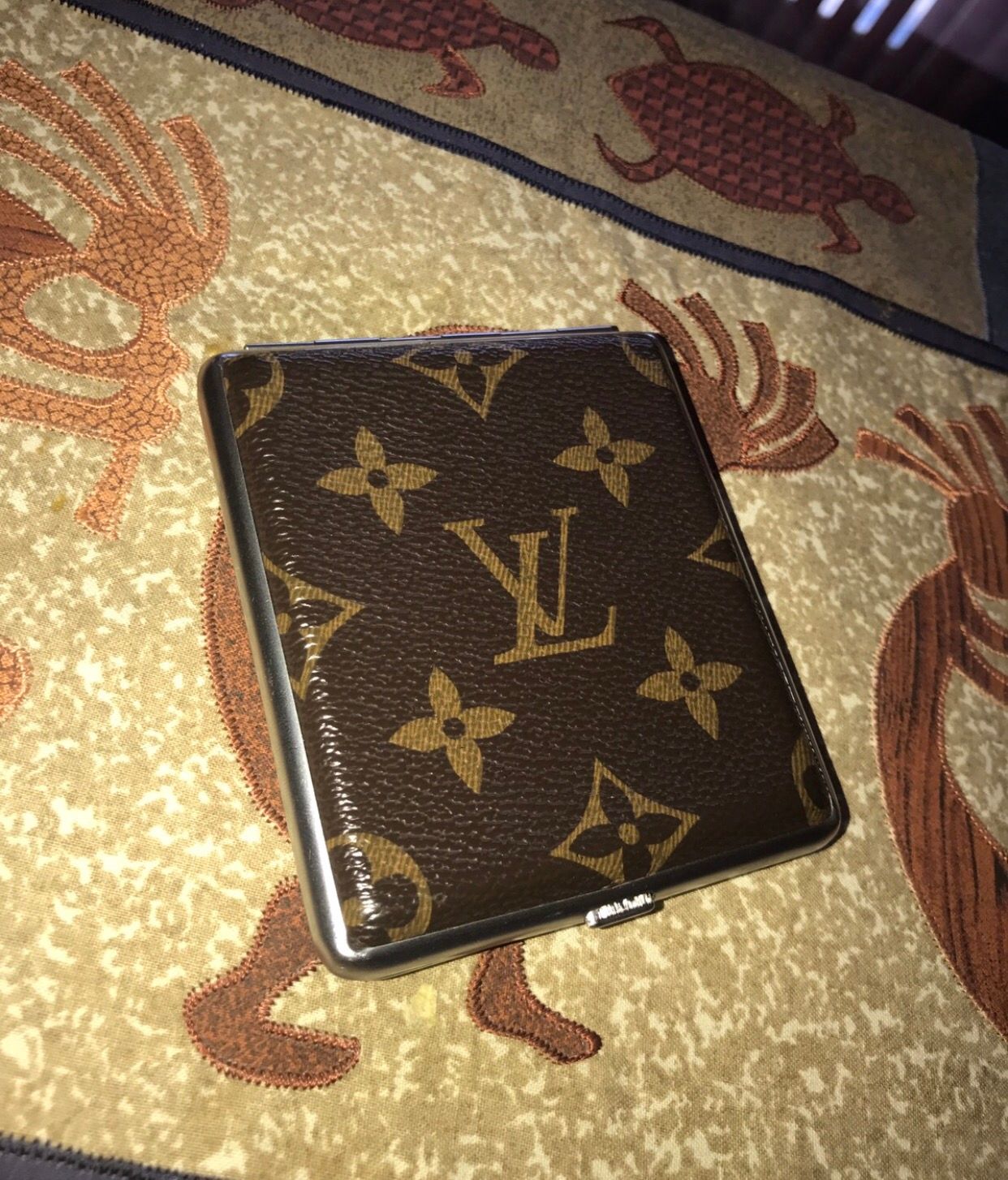 Rare Vintage Louis Vuitton Metal Brown Cigarette Case / Card